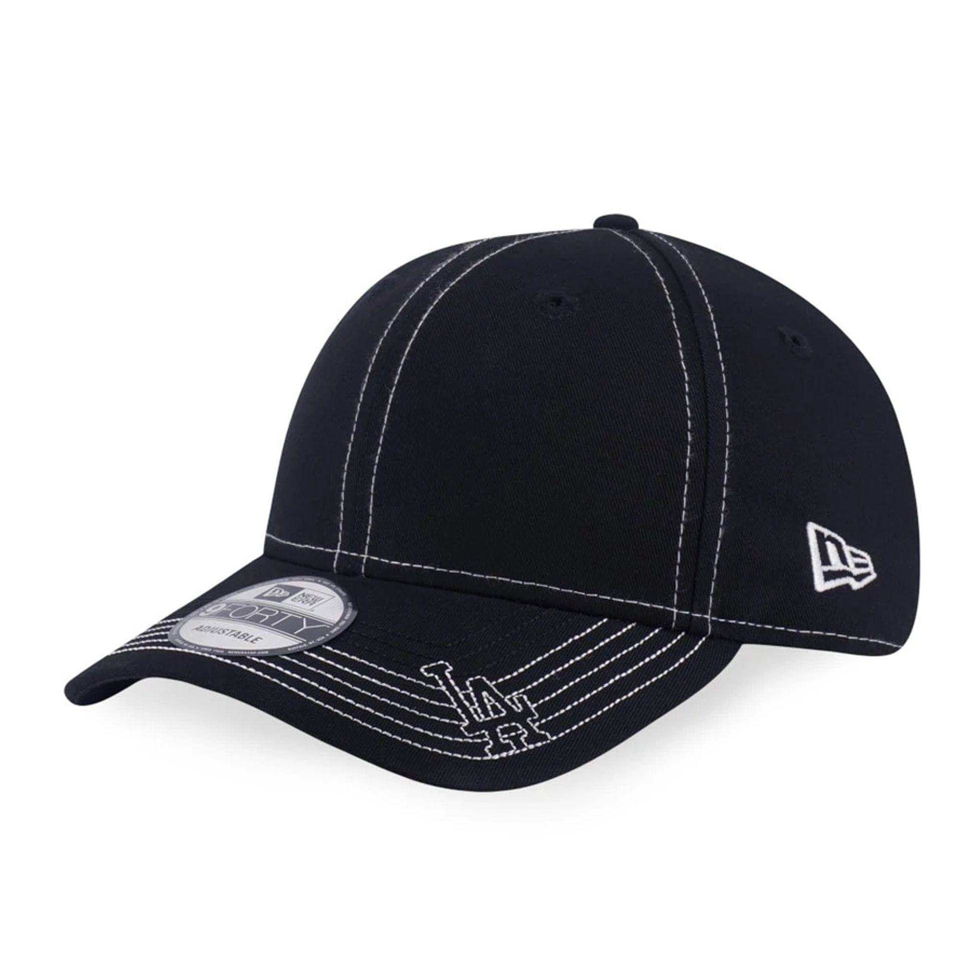 LA Dodgers MLB Contrast Stitching Black 9FORTY Adjustable Cap