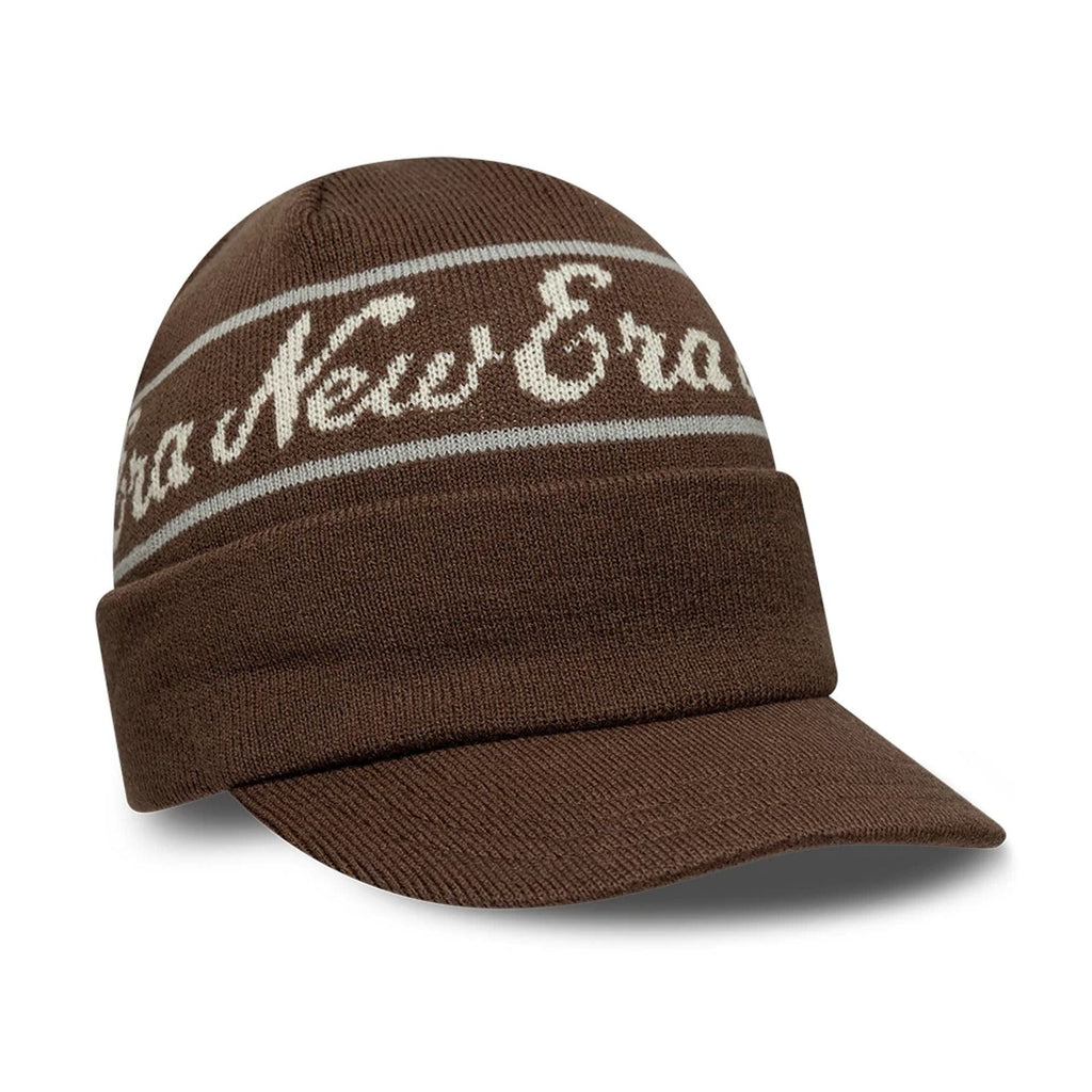 New Era Dark Brown Visor Knit Beanie Hat