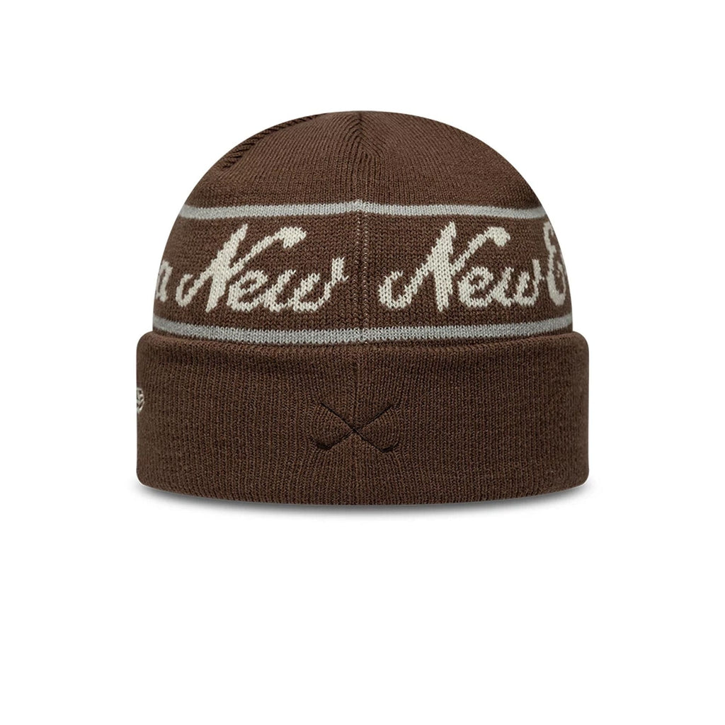 New Era Dark Brown Visor Knit Beanie Hat