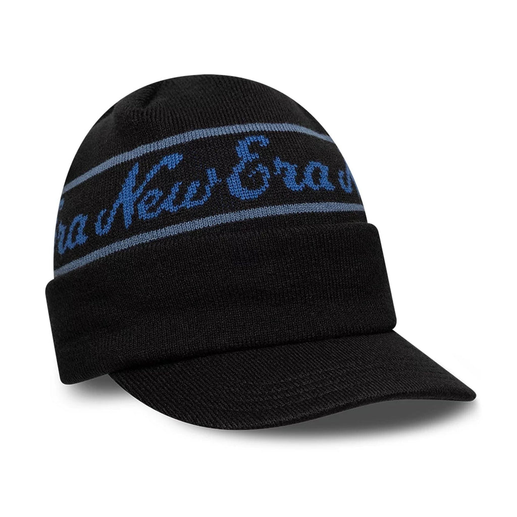 New Era Black Visor Knit Beanie Hat
