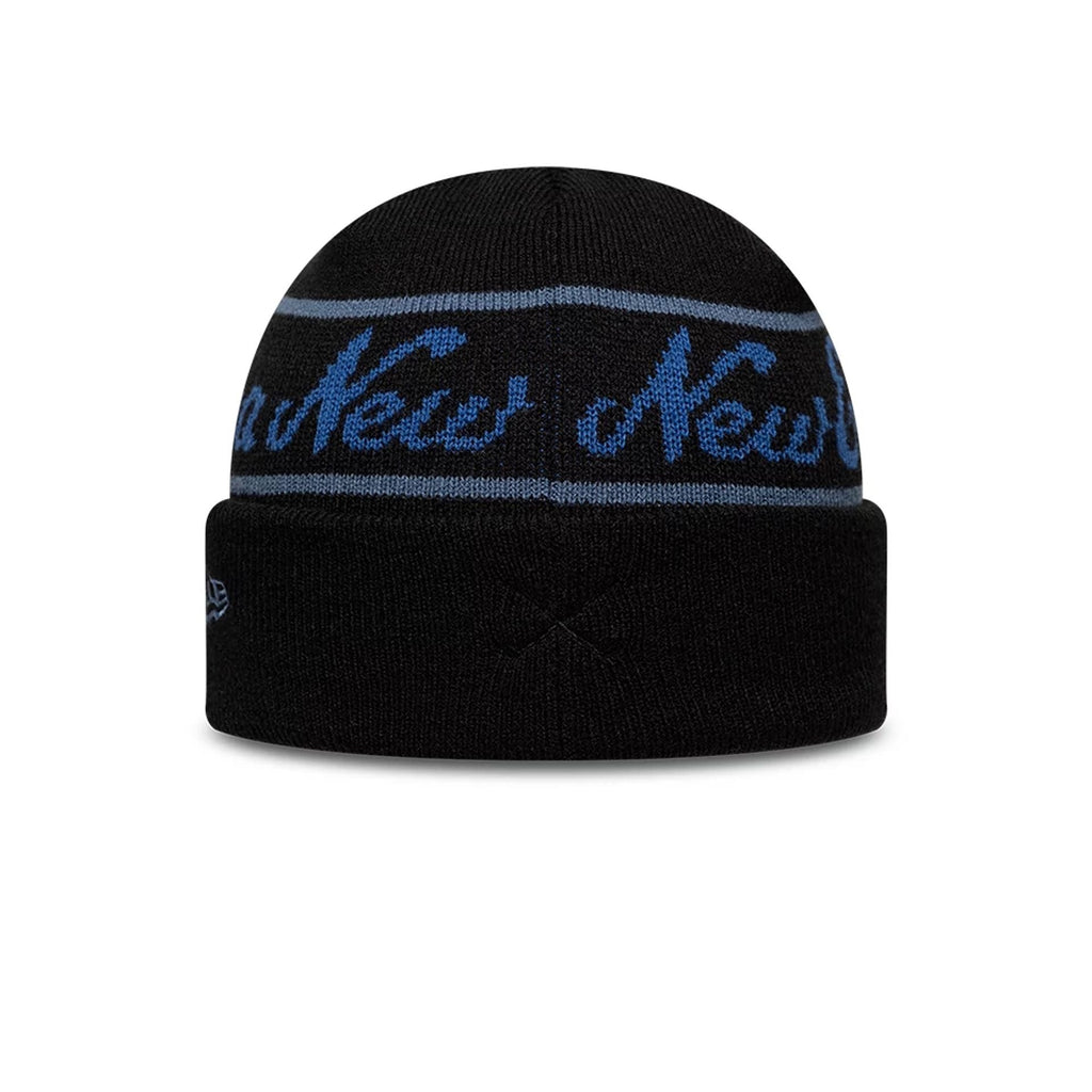 New Era Black Visor Knit Beanie Hat