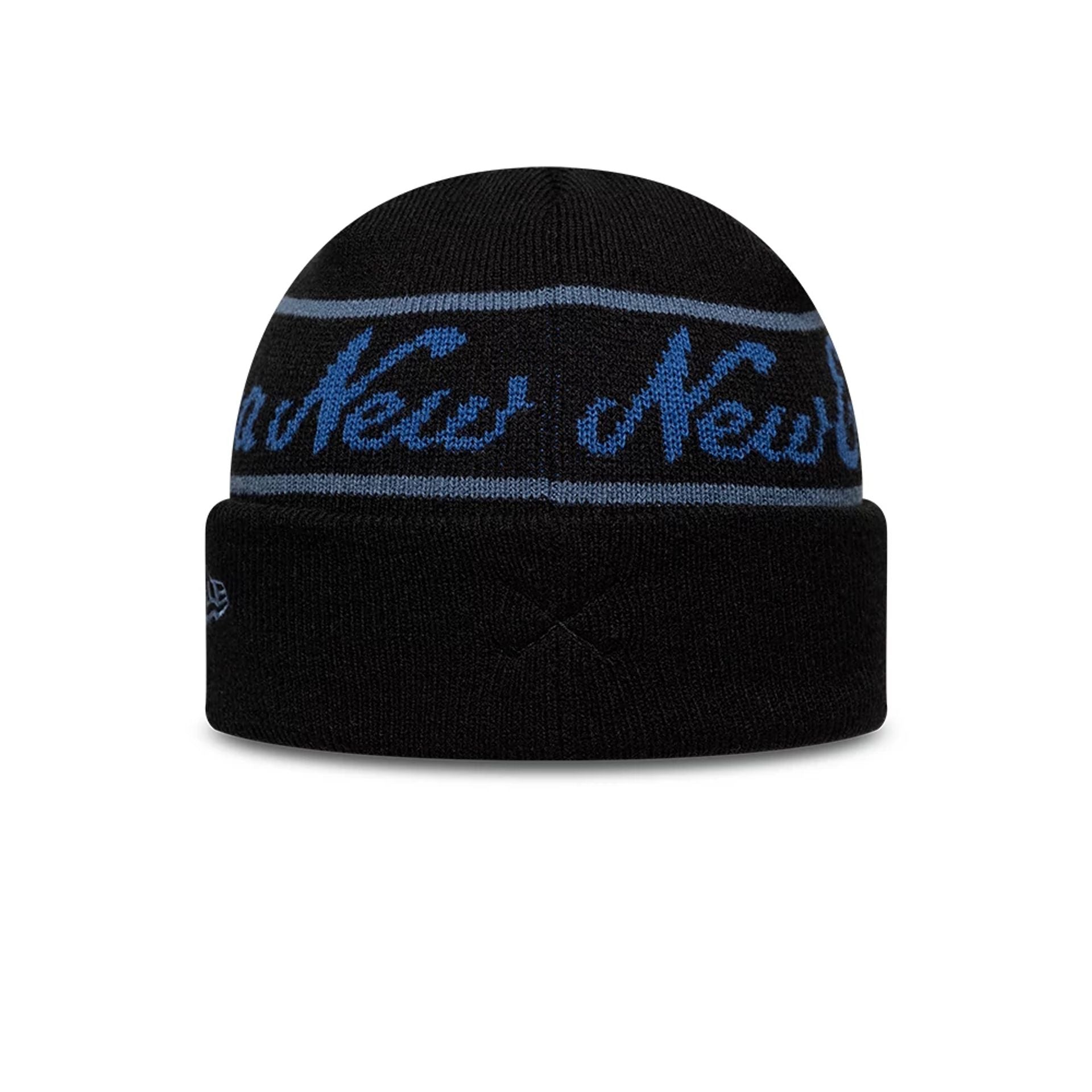 New Era Black Visor Knit Beanie Hat