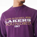 LA Lakers NBA Lifestyle Dark Purple Oversized Crew Neck Sweater