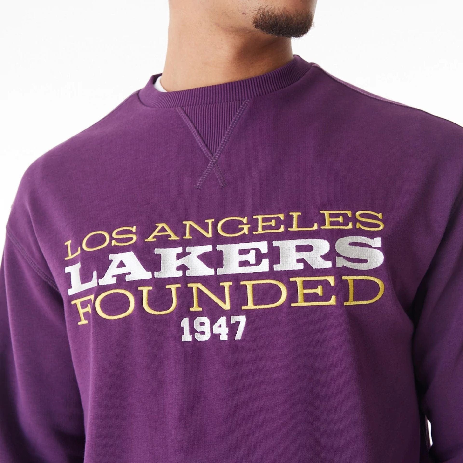 LA Lakers NBA Lifestyle Dark Purple Oversized Crew Neck Sweater