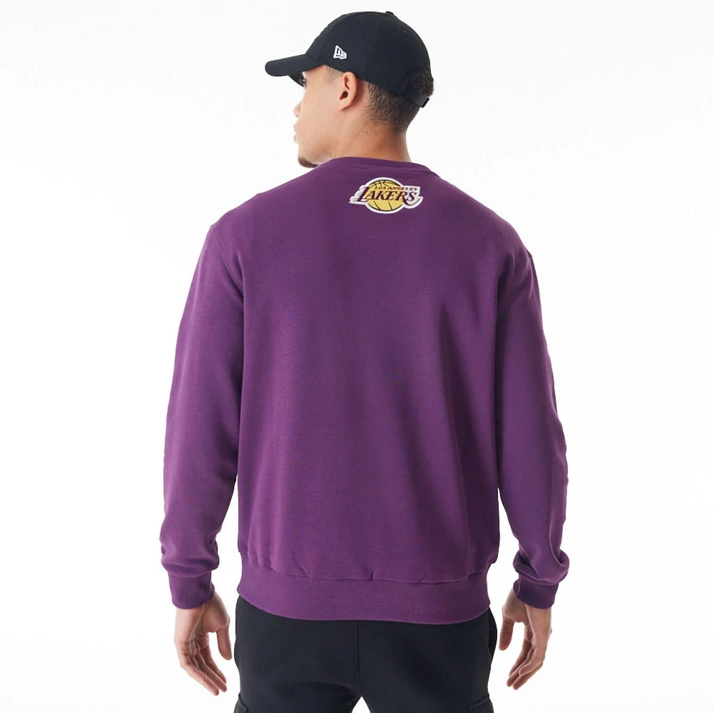 LA Lakers NBA Lifestyle Dark Purple Oversized Crew Neck Sweater