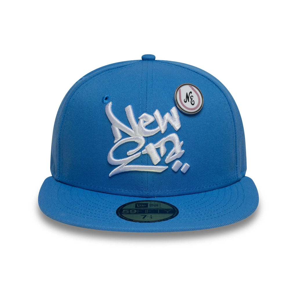 New Era Oversized Script Blue 59FIFTY Fitted Cap