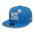 New Era Oversized Script Blue 59FIFTY Fitted Cap