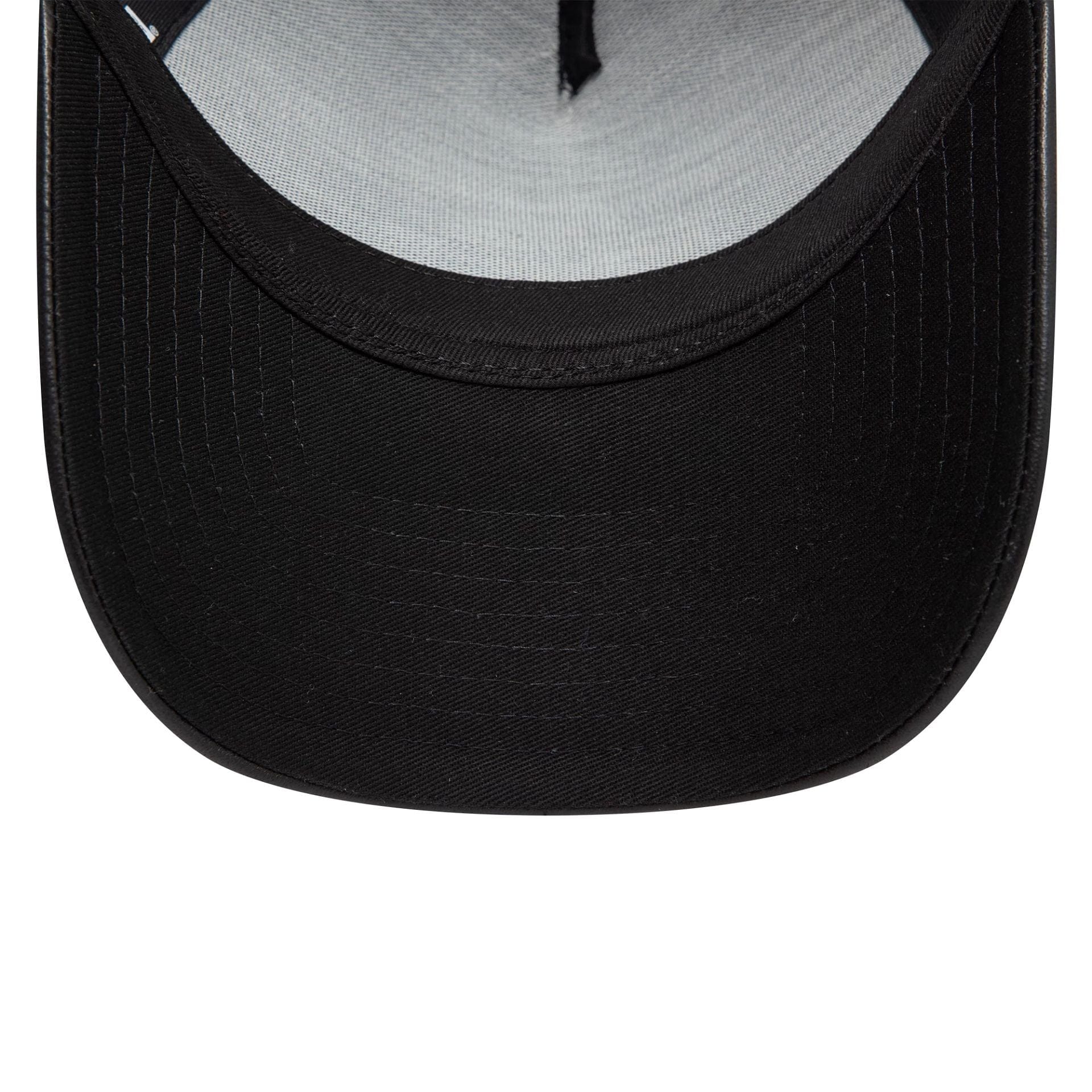 New Era Leather Black 9FORTY A-Frame Trucker Adjustable Cap