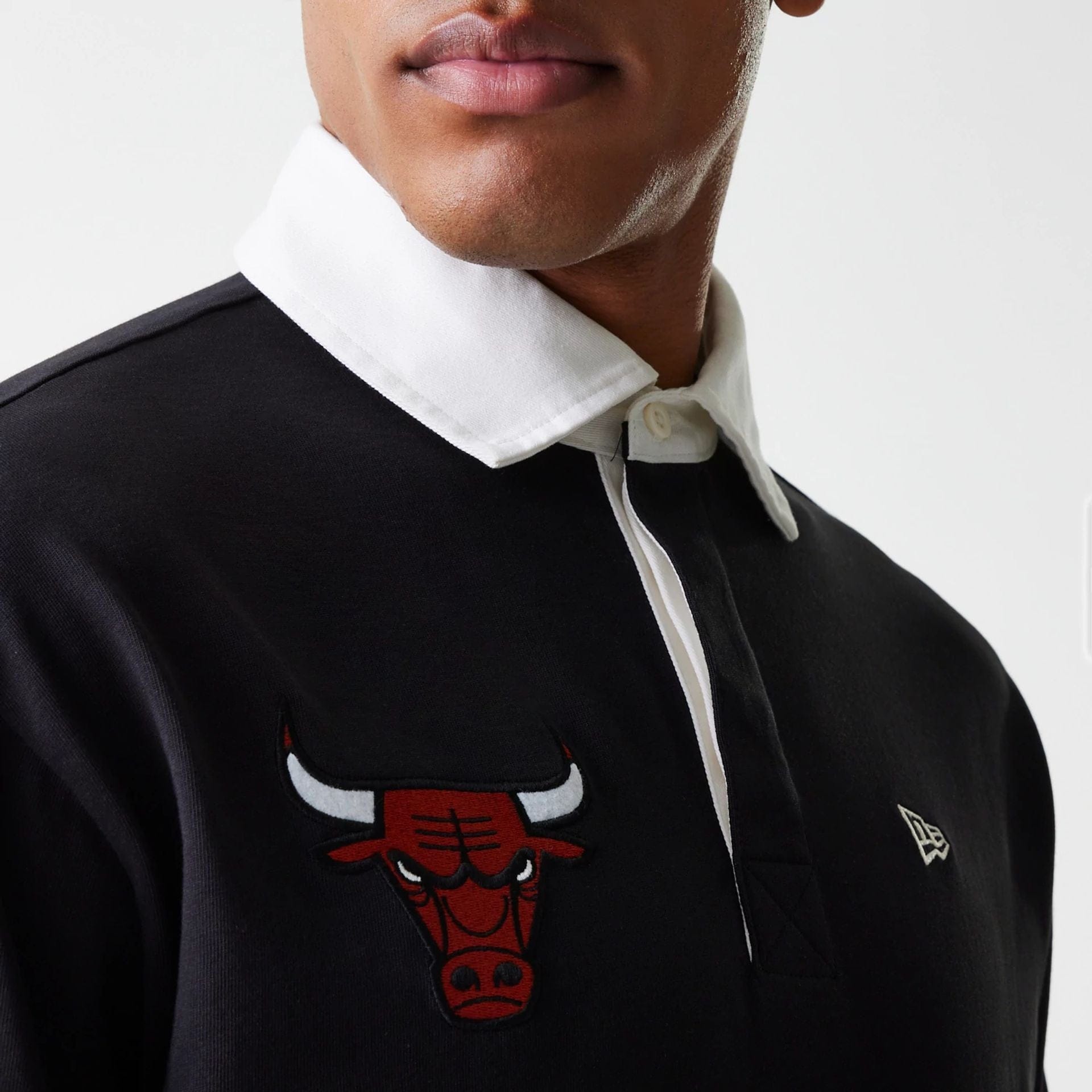 Chicago Bulls NBA Rugby Black Long Sleeve Polo