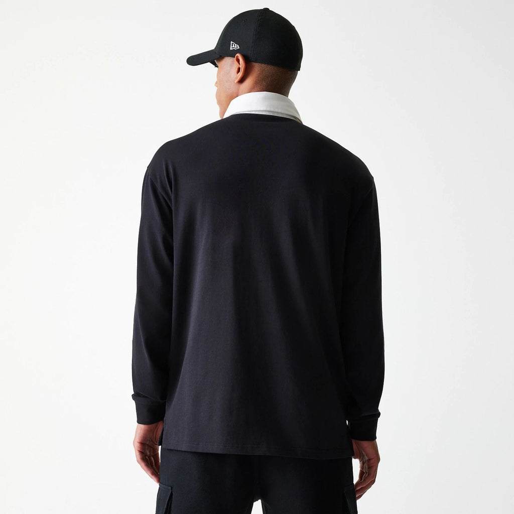 Chicago Bulls NBA Rugby Black Long Sleeve Polo