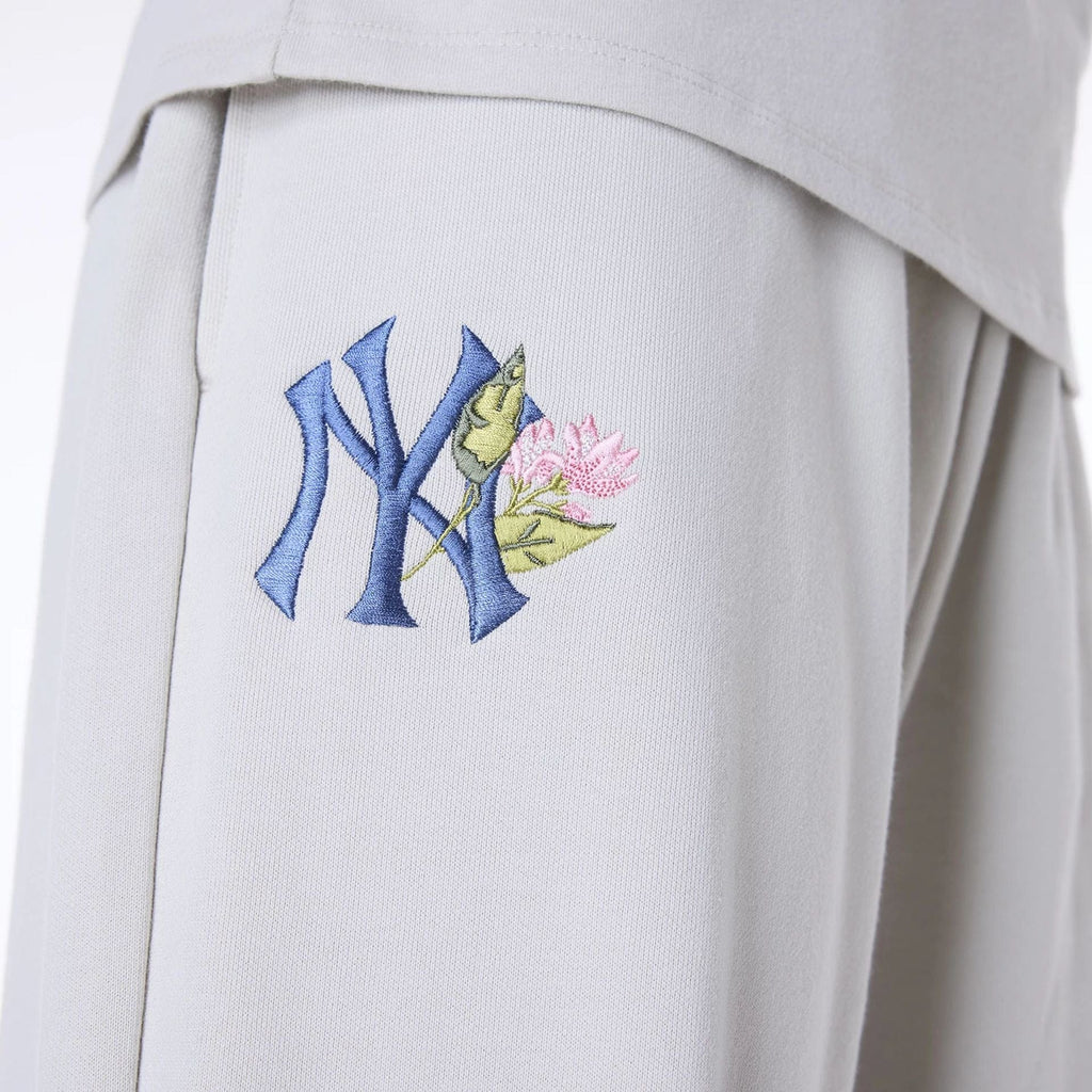 New York Yankees Womens MLB Floral Light Beige Joggers