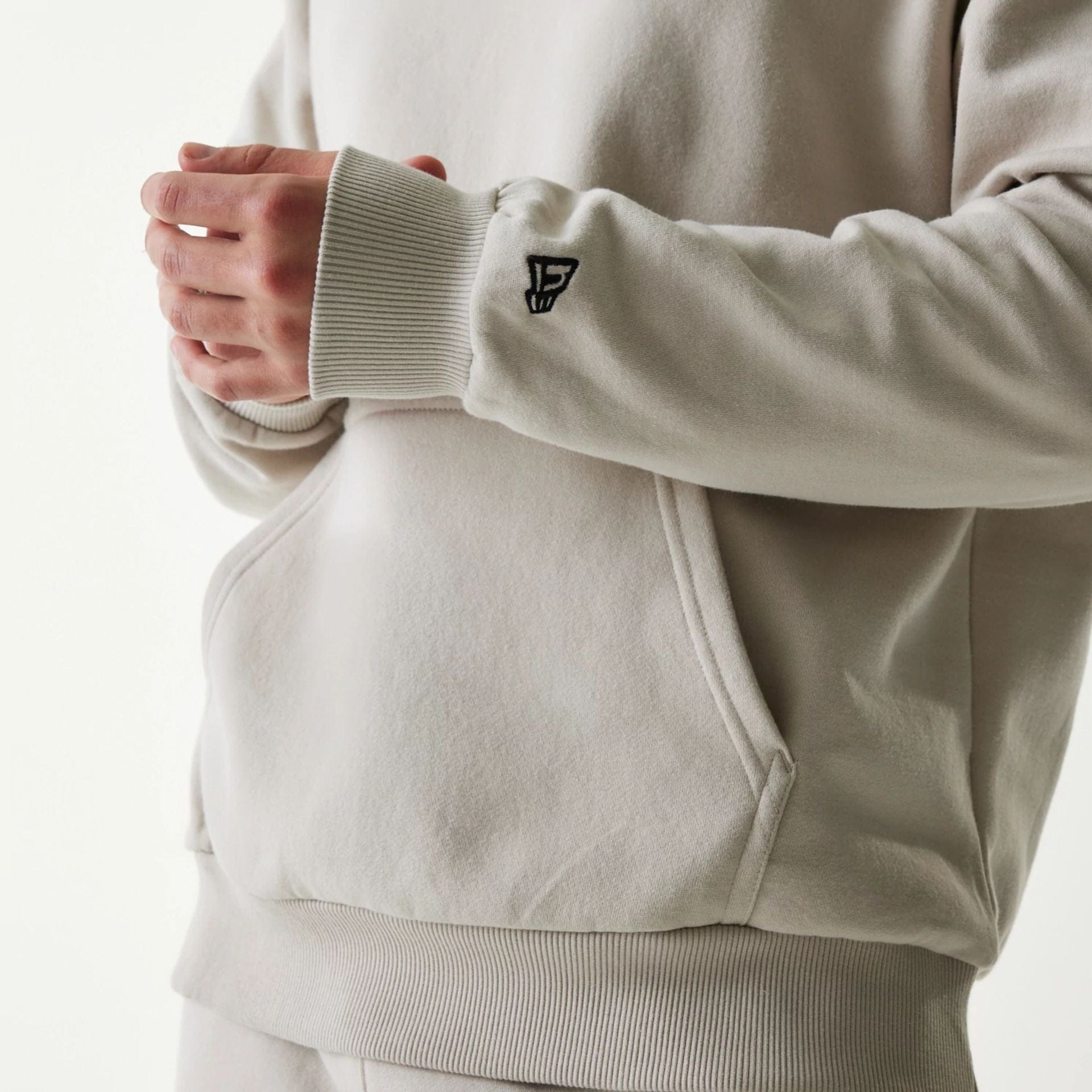 New York Yankees MLB League Essential Cream Oversized Pullover Hoodie