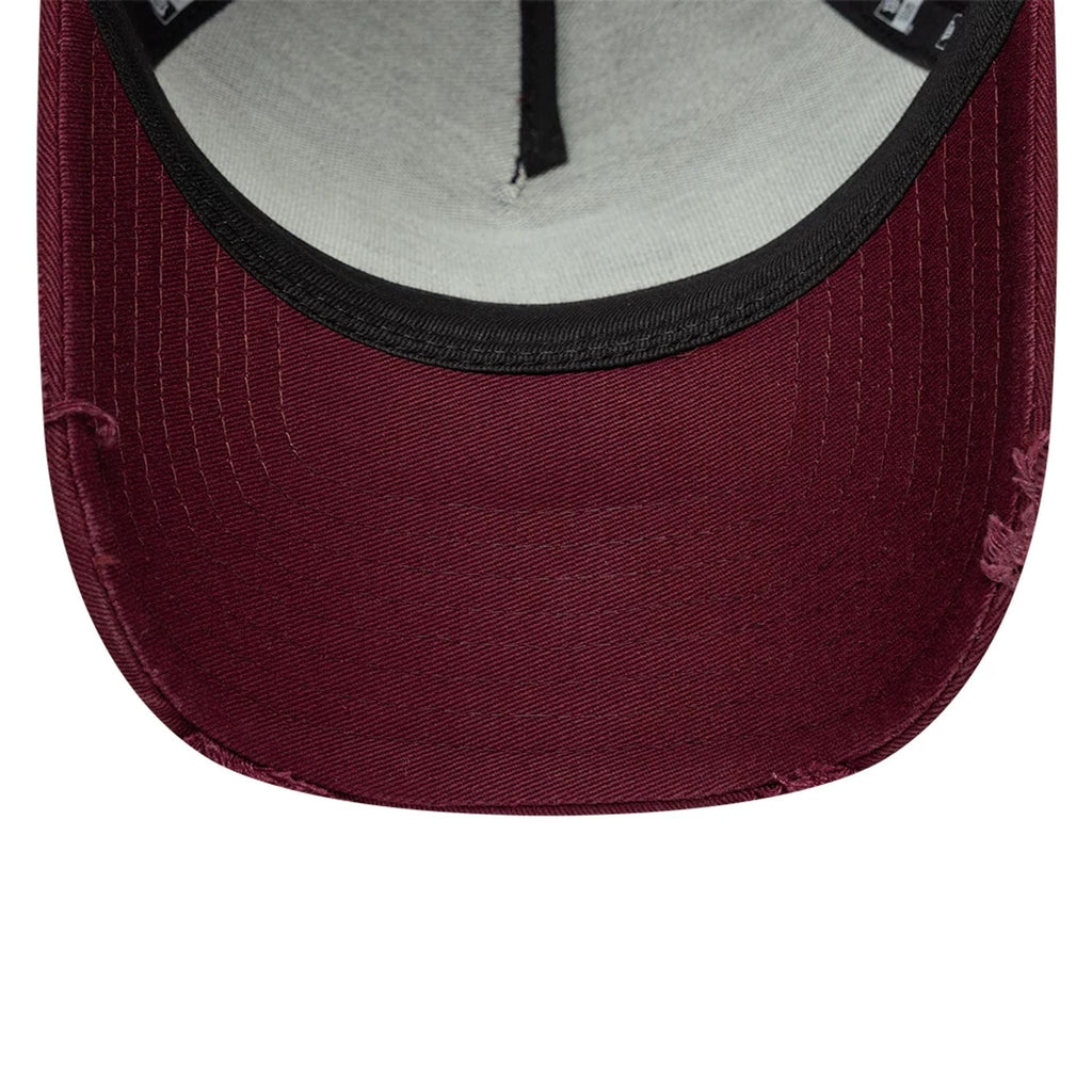 New Era Patch Distressed Dark Red 9FORTY E-Frame Adjustable Cap