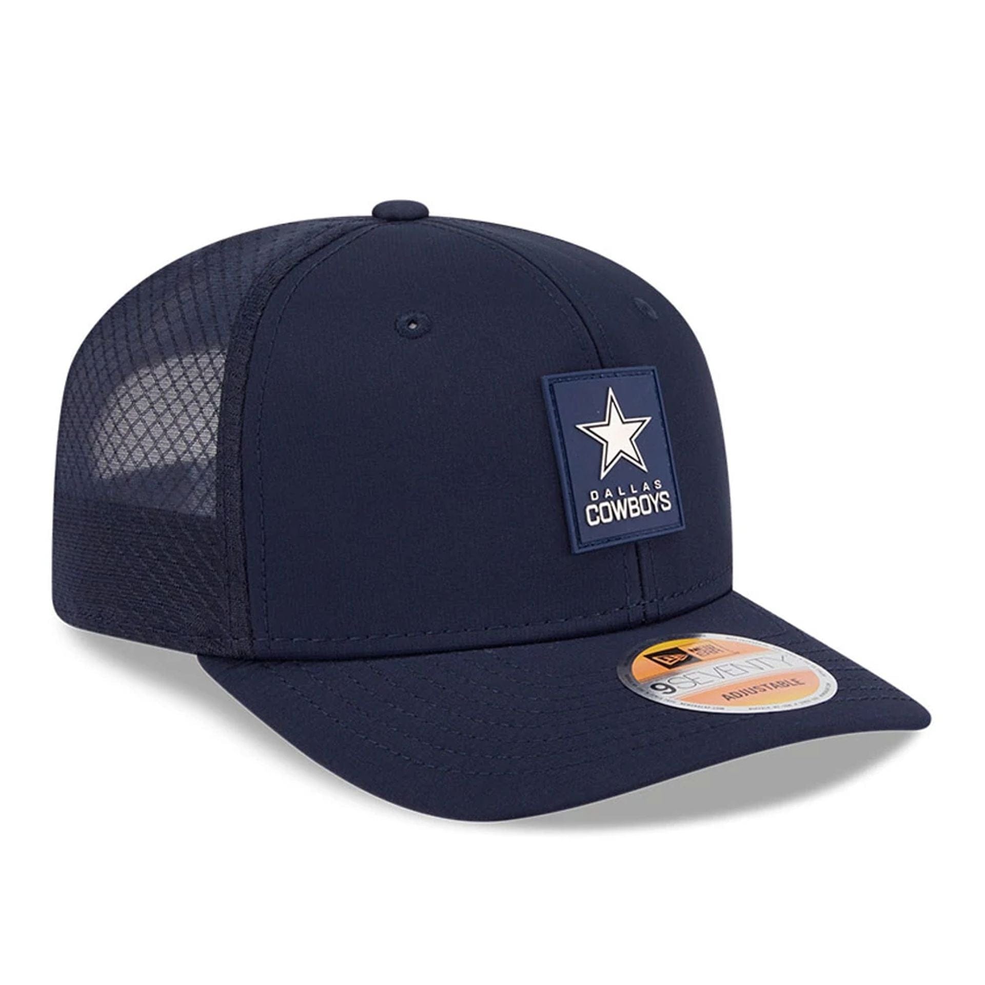 Dallas Cowboys NFL Sideline 2025 Dark Blue 9SEVENTY Trucker Stretch Snap Adjustable Cap