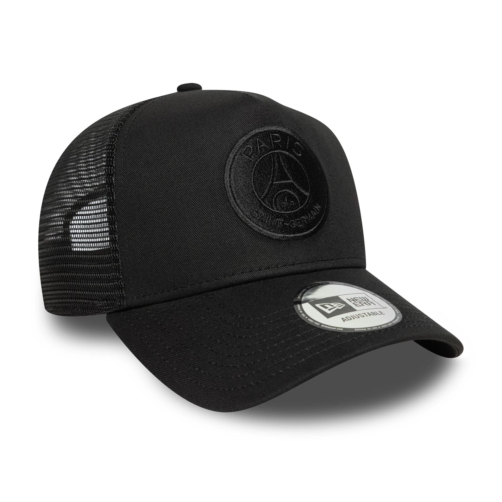 Paris Saint-Germain Tonal Black 9FORTY A-Frame Trucker Adjustable Cap