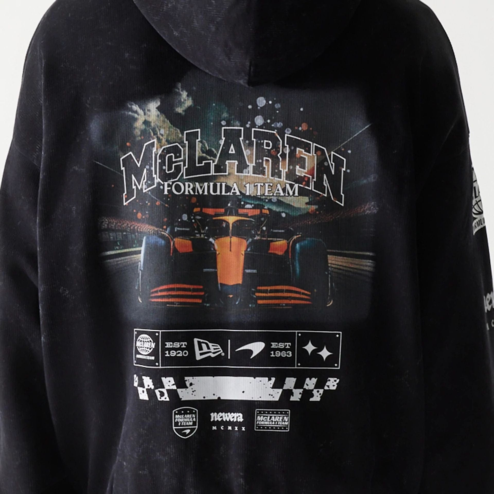 McLaren Racing Graphic Black Full Zip Oversized Hoodie