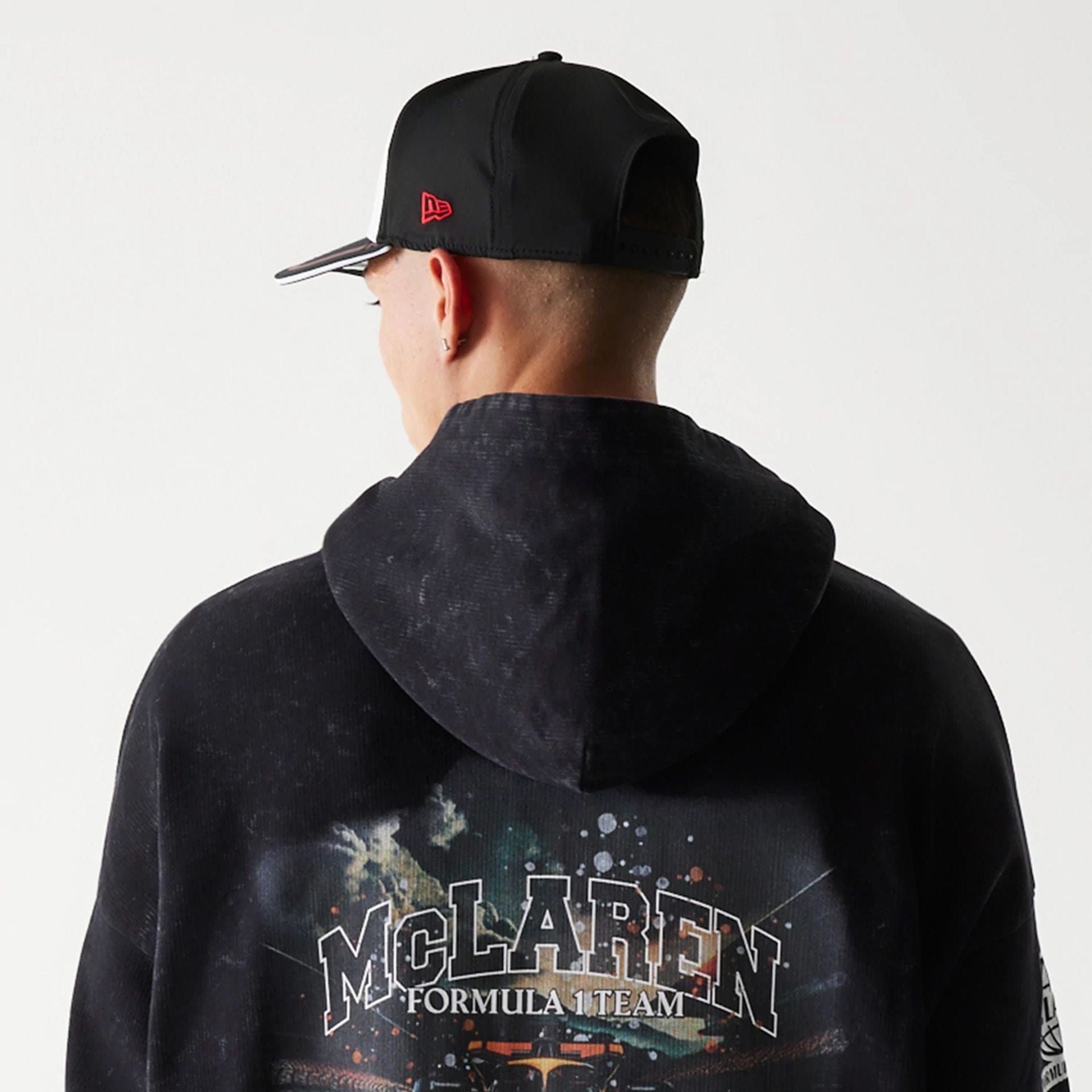 McLaren Racing Graphic Black Full Zip Oversized Hoodie