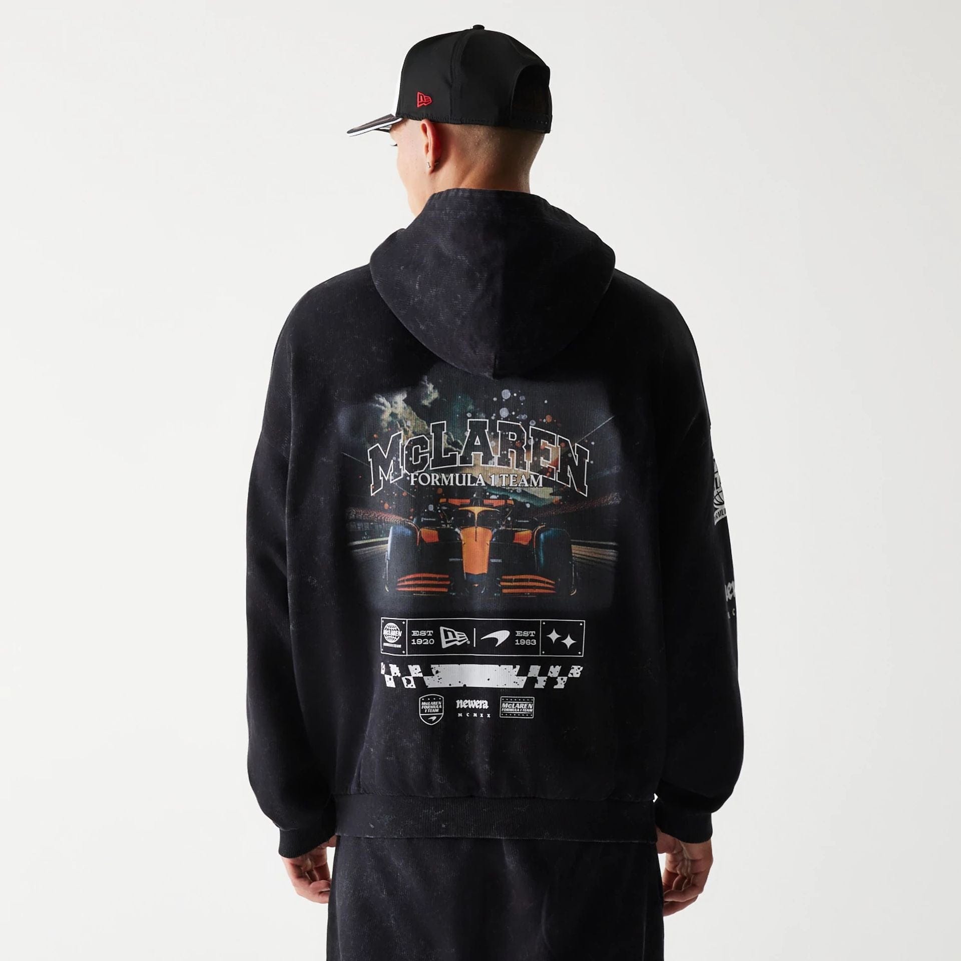 McLaren Racing Graphic Black Full Zip Oversized Hoodie