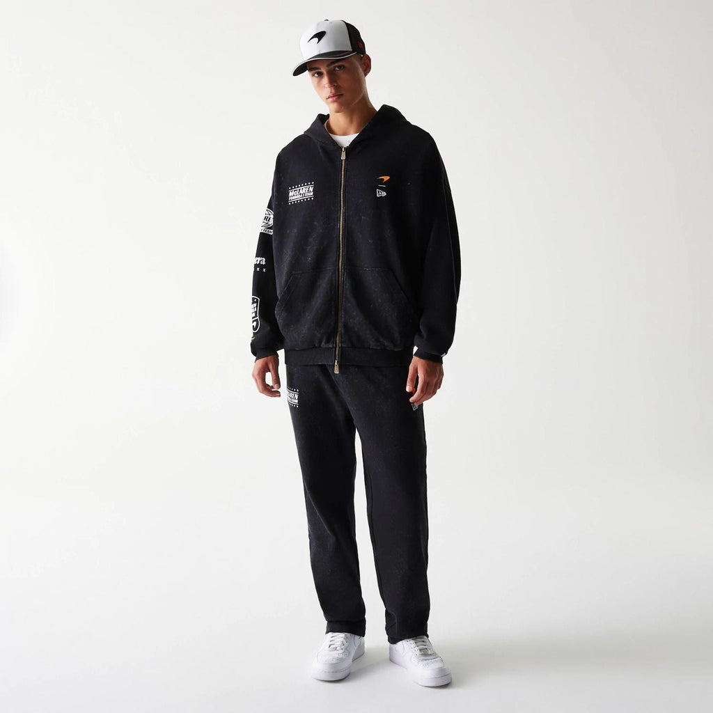 McLaren Racing Graphic Black Full Zip Oversized Hoodie