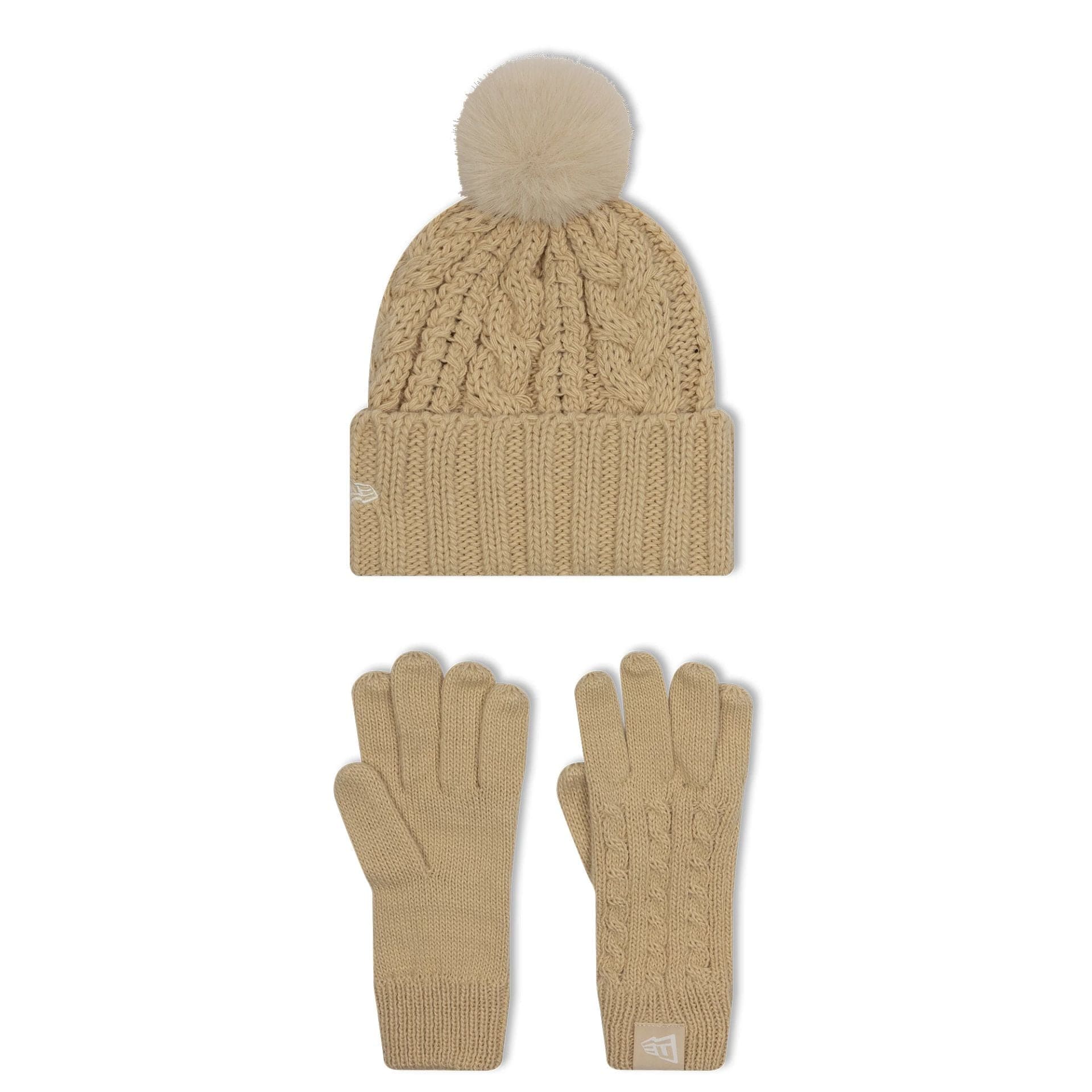 New York Yankees Youth MLB Beige Beanie & Gloves Set