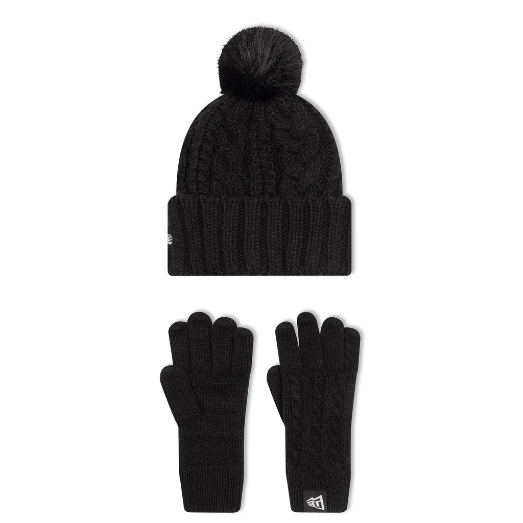 New York Yankees Youth MLB Black Beanie & Gloves Set
