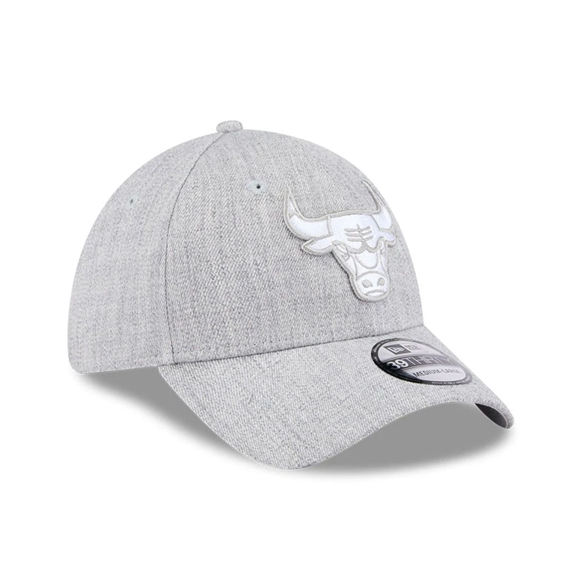 Chicago Bulls NBA Heather Grey 39THIRTY Stretch Fit Cap