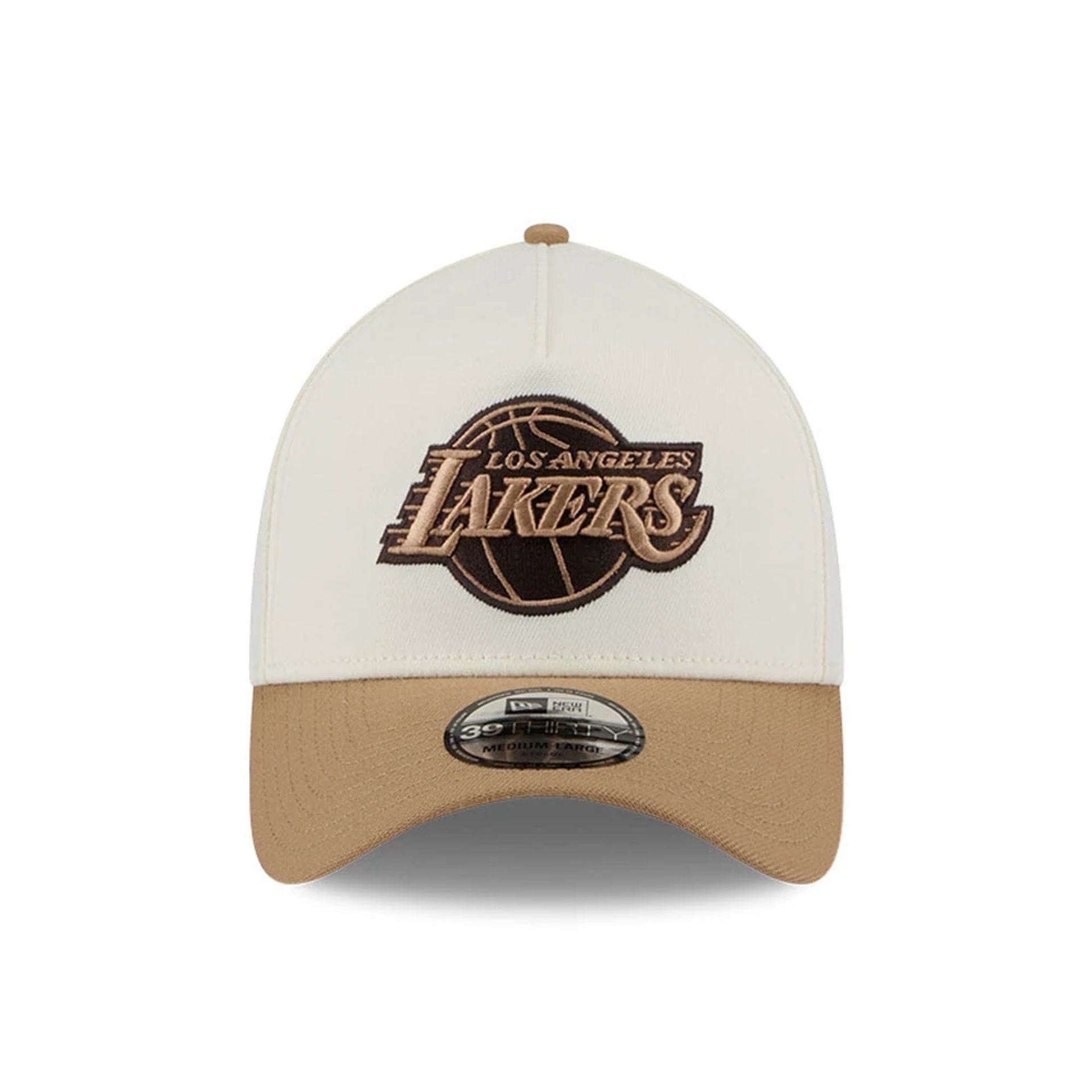 LA Lakers NBA Sandy Bay White 39THIRTY A-Frame Stretch Fit Cap