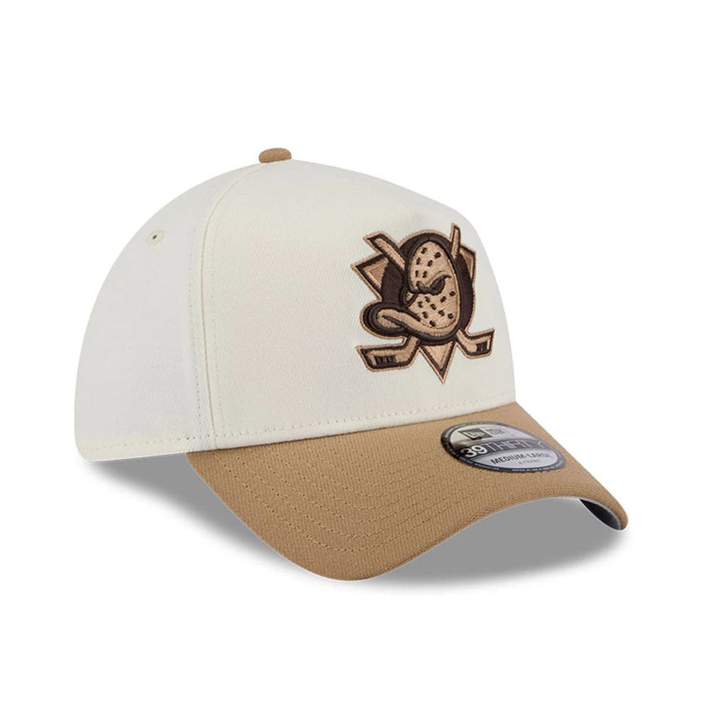 Anaheim Ducks NHL Sandy Bay White 39THIRTY A-Frame Stretch Fit Cap