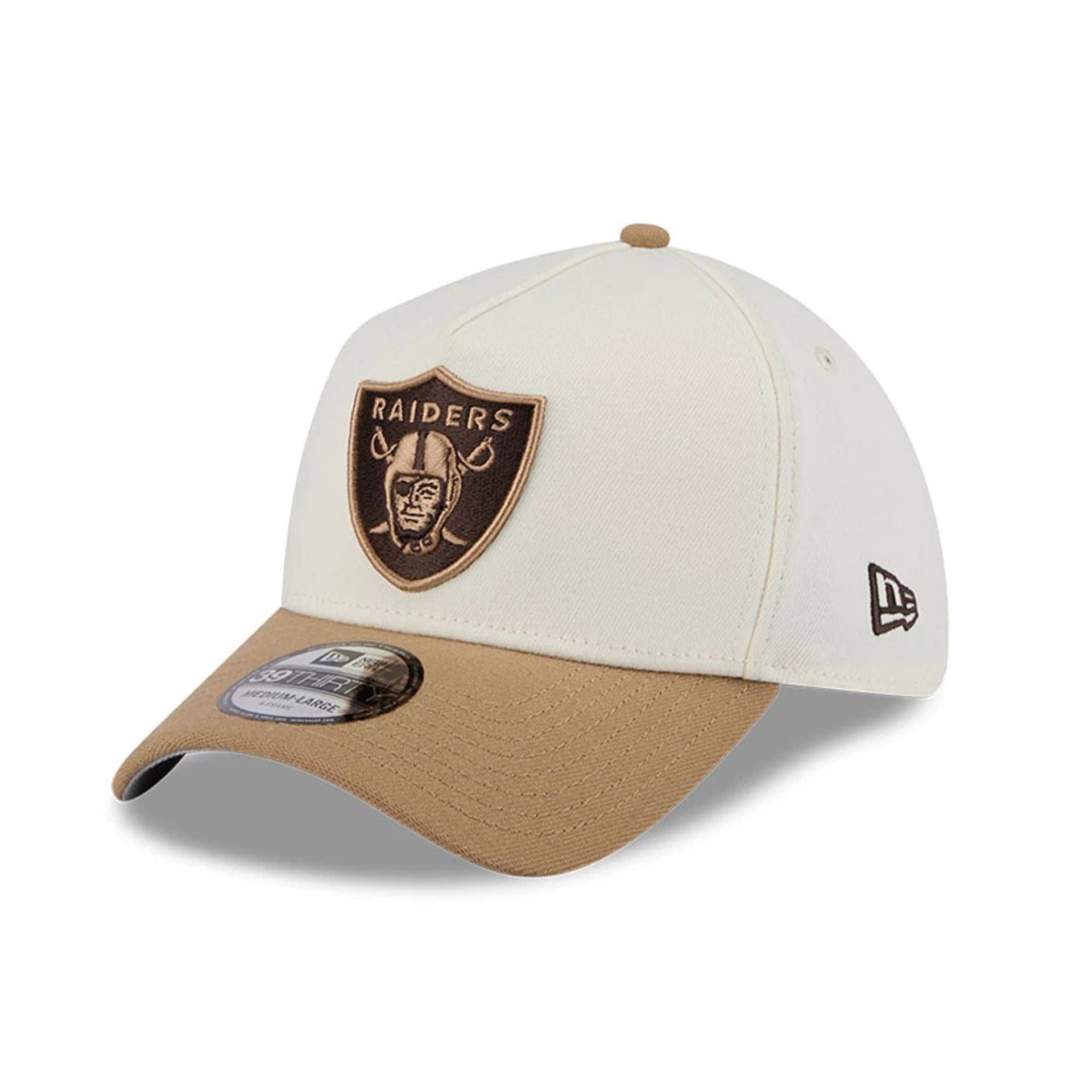Las Vegas Raiders NFL Sandy Bay White 39THIRTY A-Frame Stretch Fit Cap