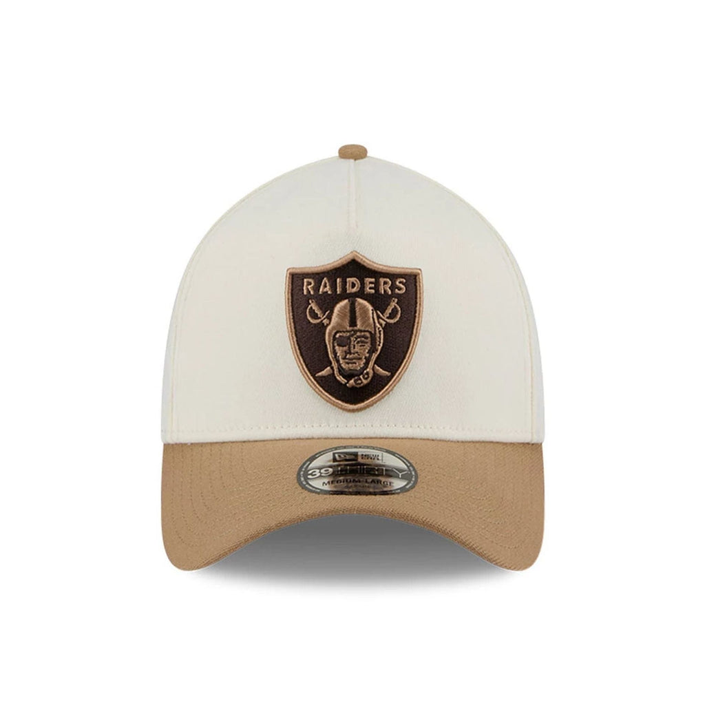Las Vegas Raiders NFL Sandy Bay White 39THIRTY A-Frame Stretch Fit Cap