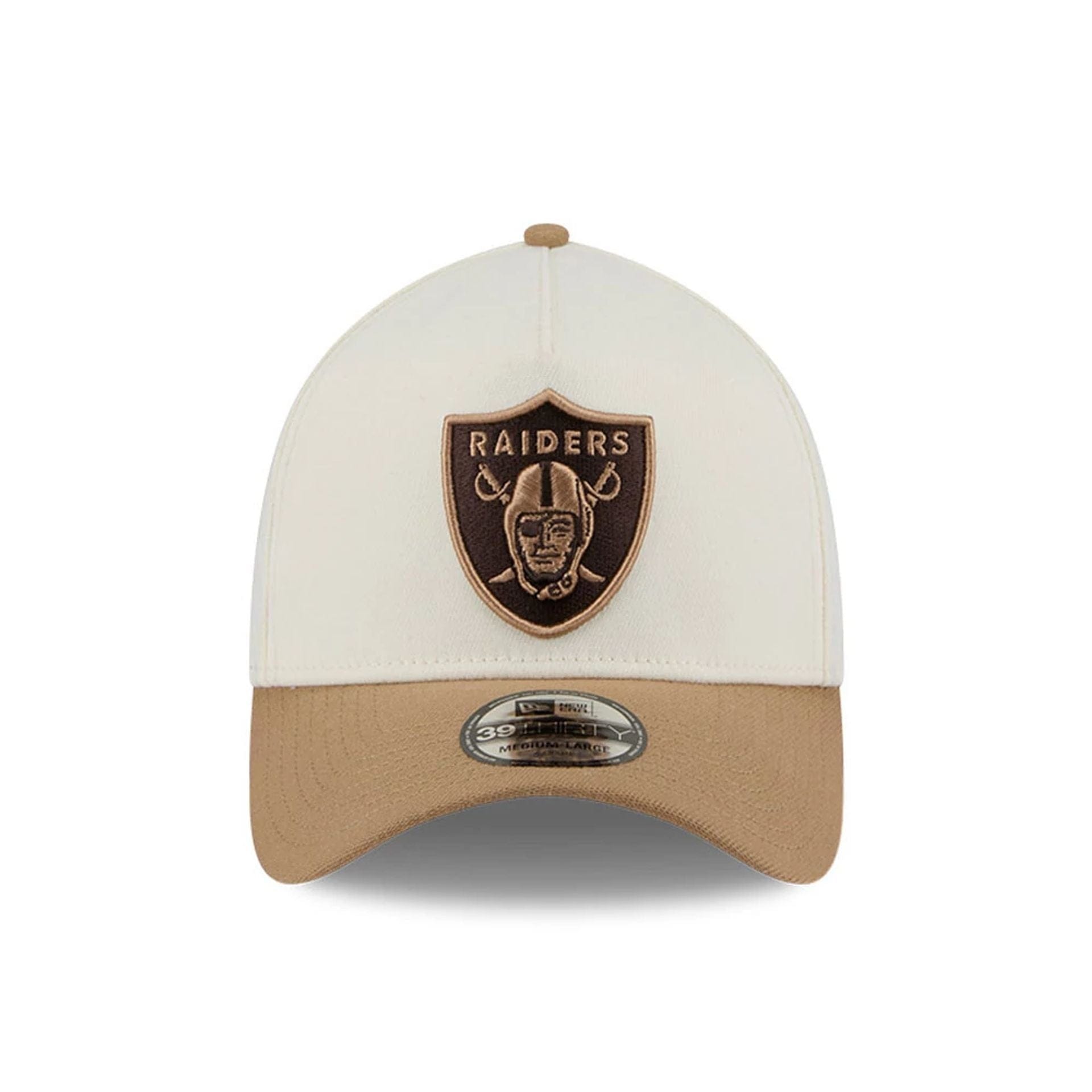Las Vegas Raiders NFL Sandy Bay White 39THIRTY A-Frame Stretch Fit Cap