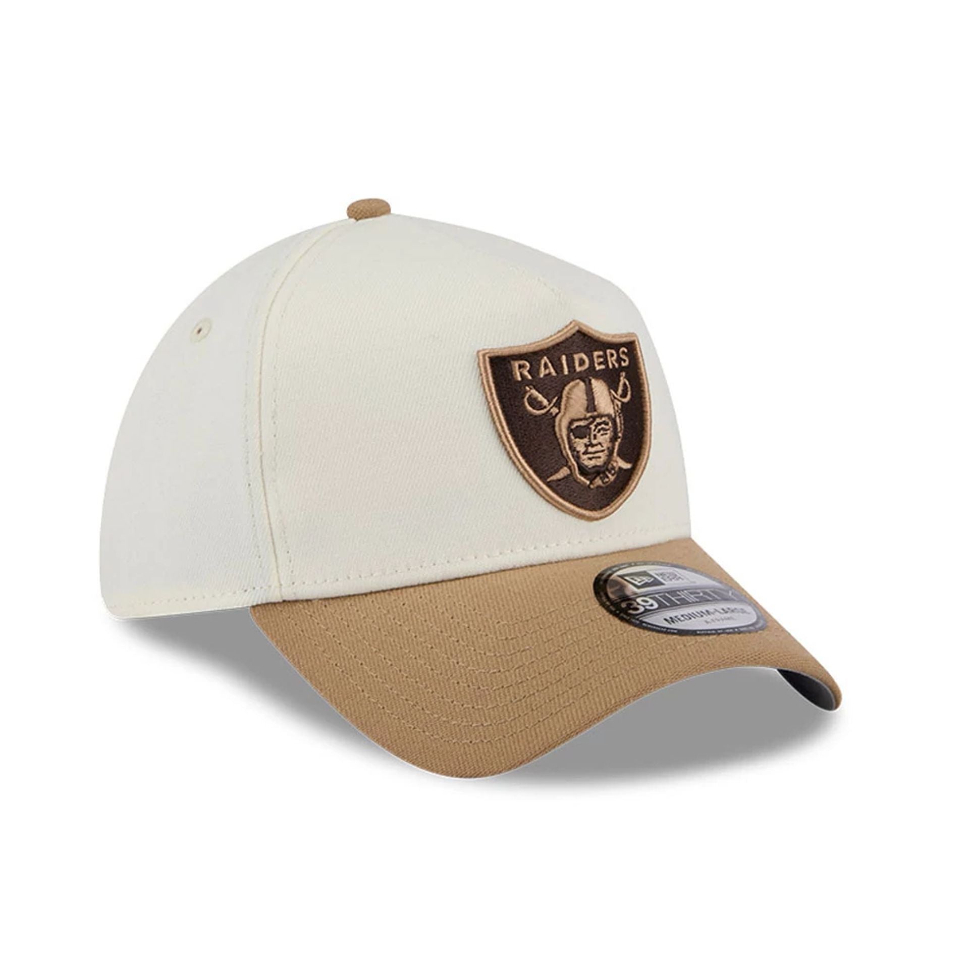 Las Vegas Raiders NFL Sandy Bay White 39THIRTY A-Frame Stretch Fit Cap