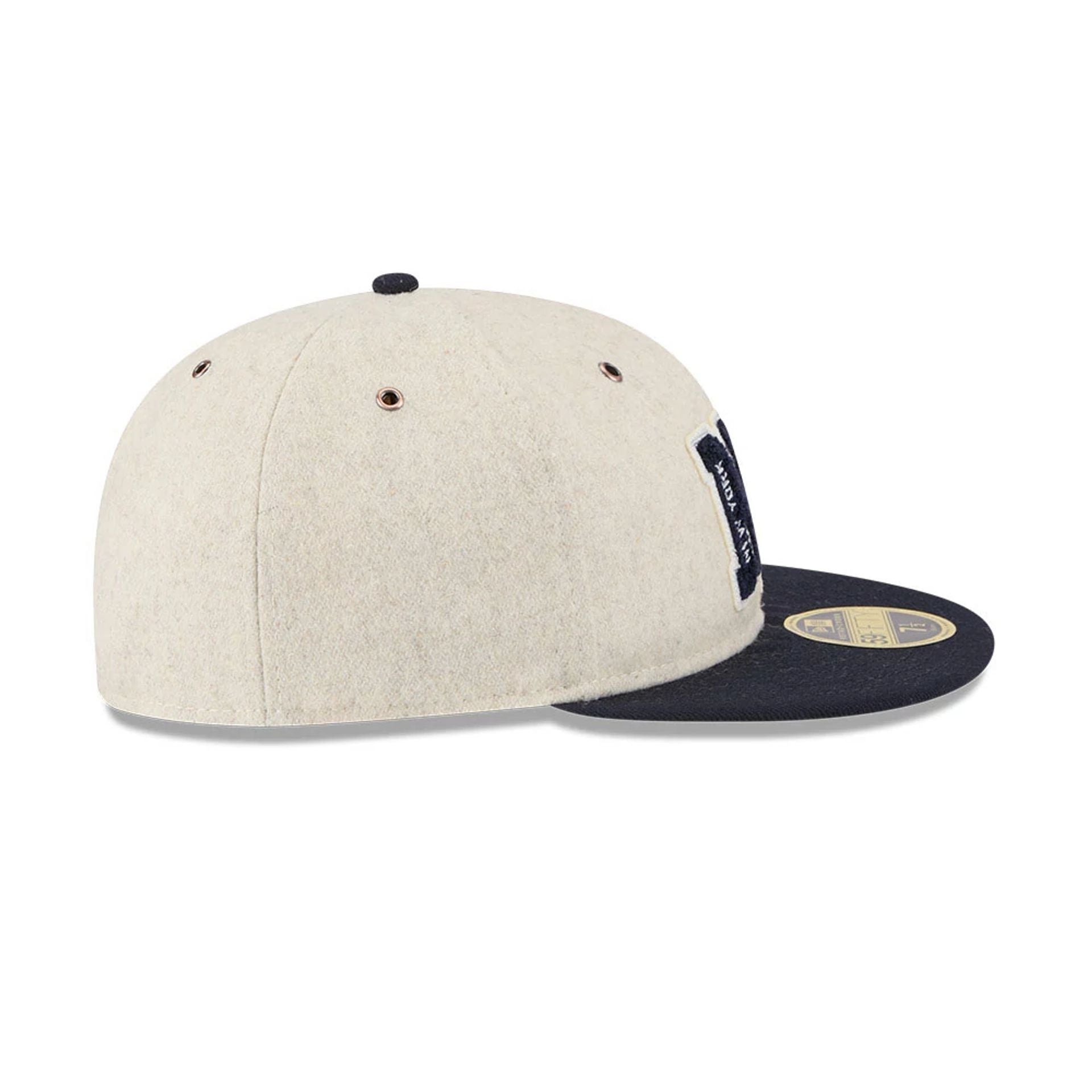 New York Yankees MLB Wool Letterman Beige Retro Crown 59FIFTY Fitted Cap