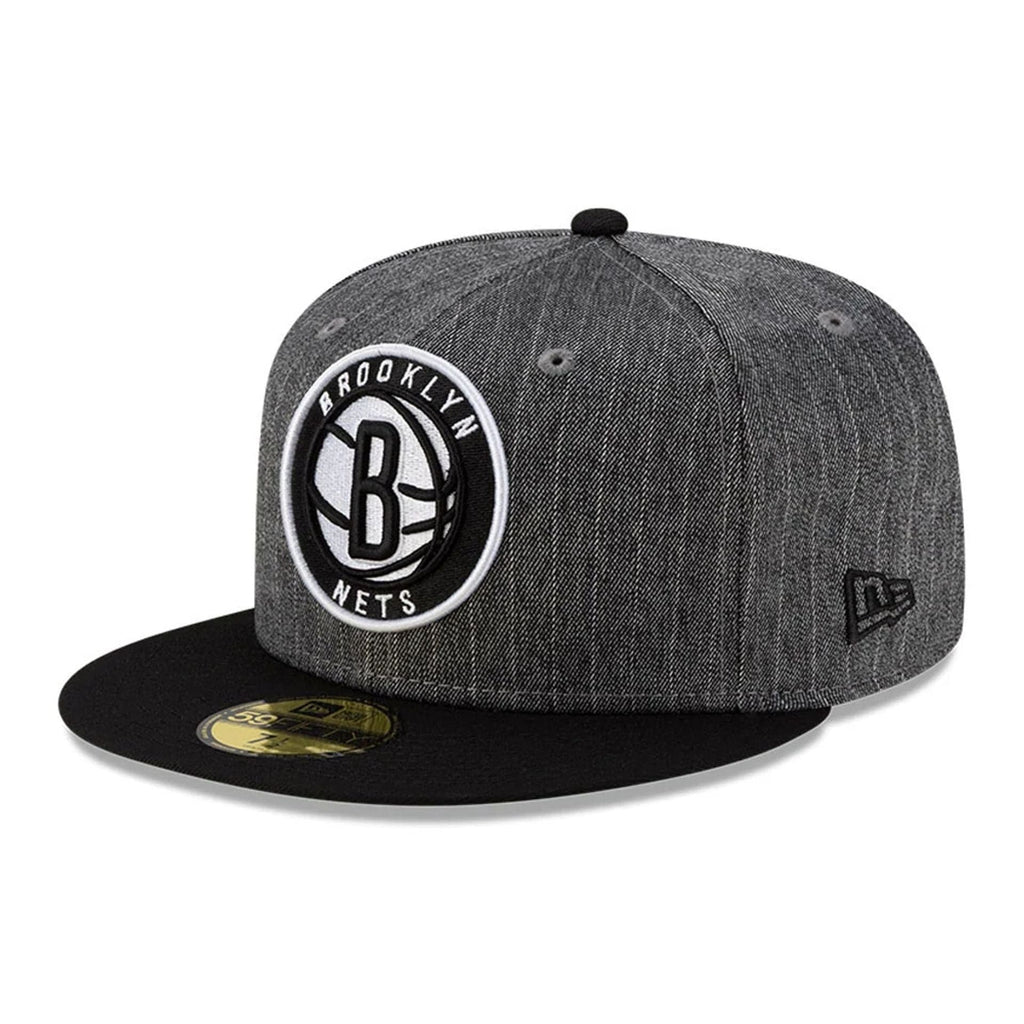 Brooklyn Nets NBA Black Pinstripe 59FIFTY Fitted Cap