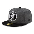 Brooklyn Nets NBA Black Pinstripe 59FIFTY Fitted Cap