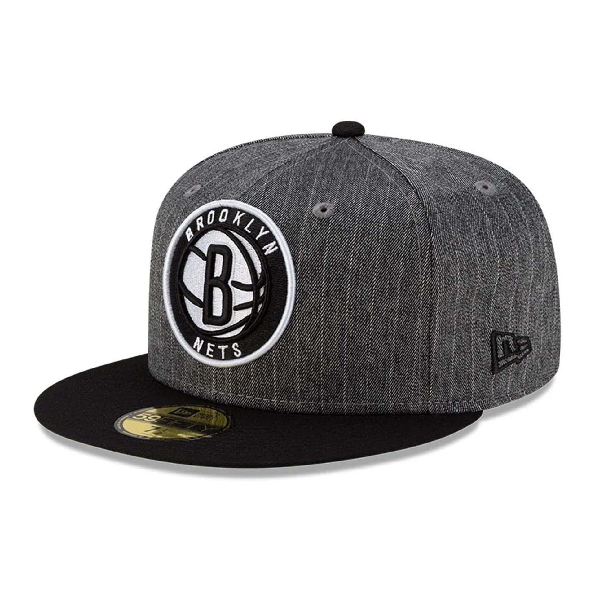 Brooklyn Nets NBA Black Pinstripe 59FIFTY Fitted Cap