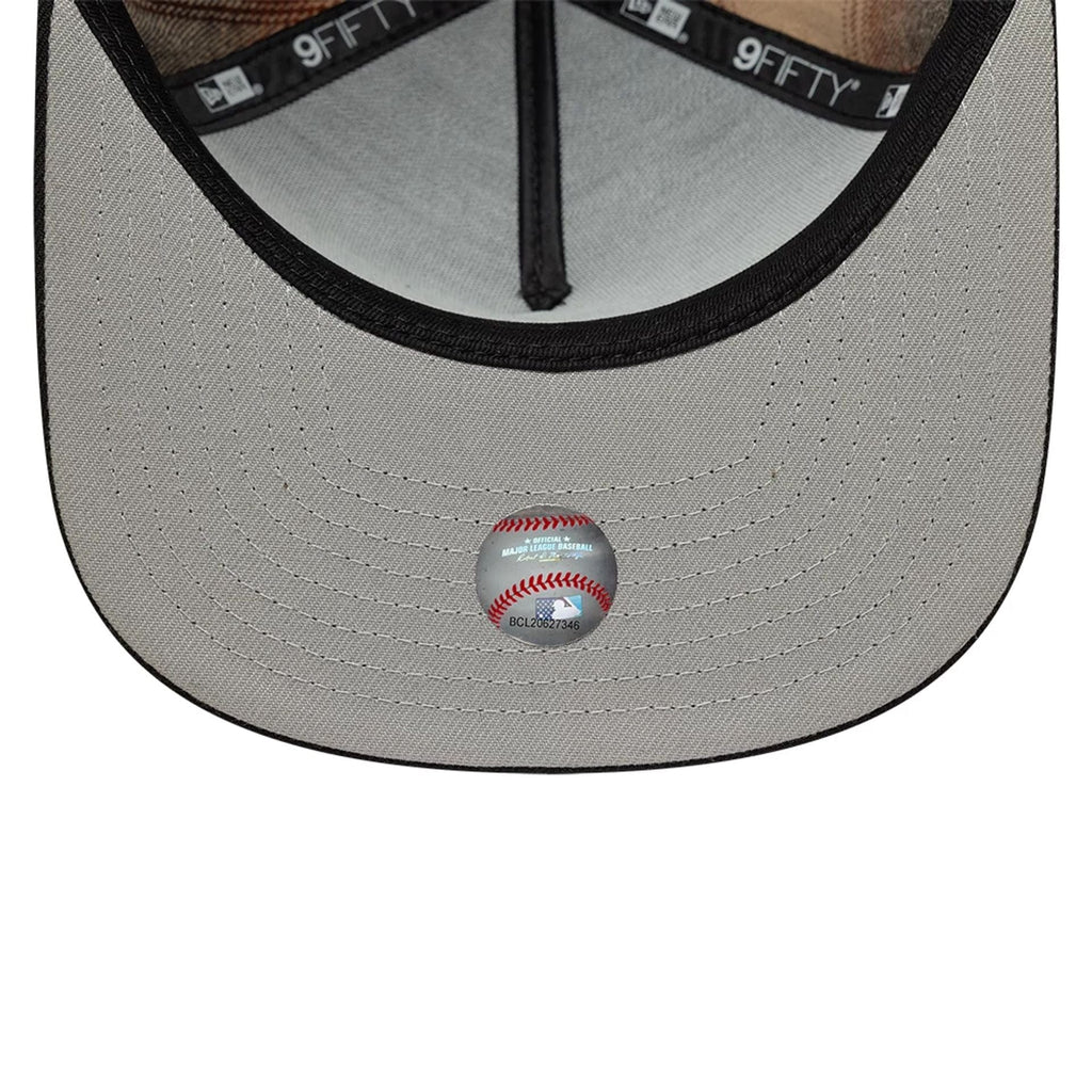 San Francisco Giants MLB Grunge Style Plaid Open Brown 9FIFTY A-Frame Snapback Adjustable Cap