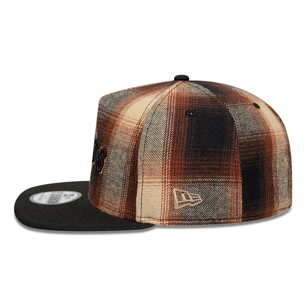 San Francisco Giants MLB Grunge Style Plaid Open Brown 9FIFTY A-Frame Snapback Adjustable Cap