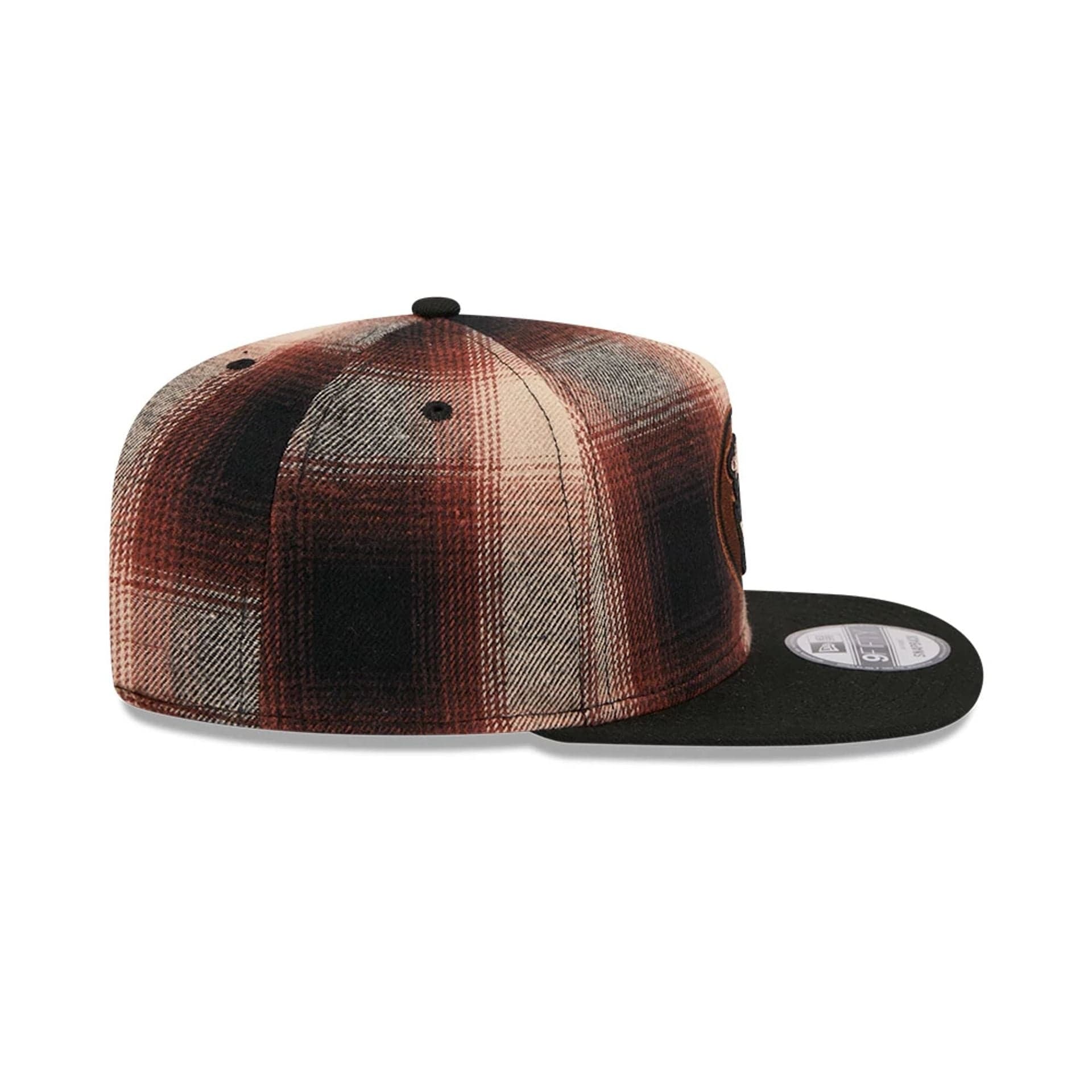 San Diego Padres MLB Grunge Style Plaid Open Brown 9FIFTY A-Frame Snapback Adjustable Cap