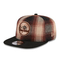 New York Yankees MLB Grunge Style Plaid Open Brown 9FIFTY A-Frame Snapback Adjustable Cap