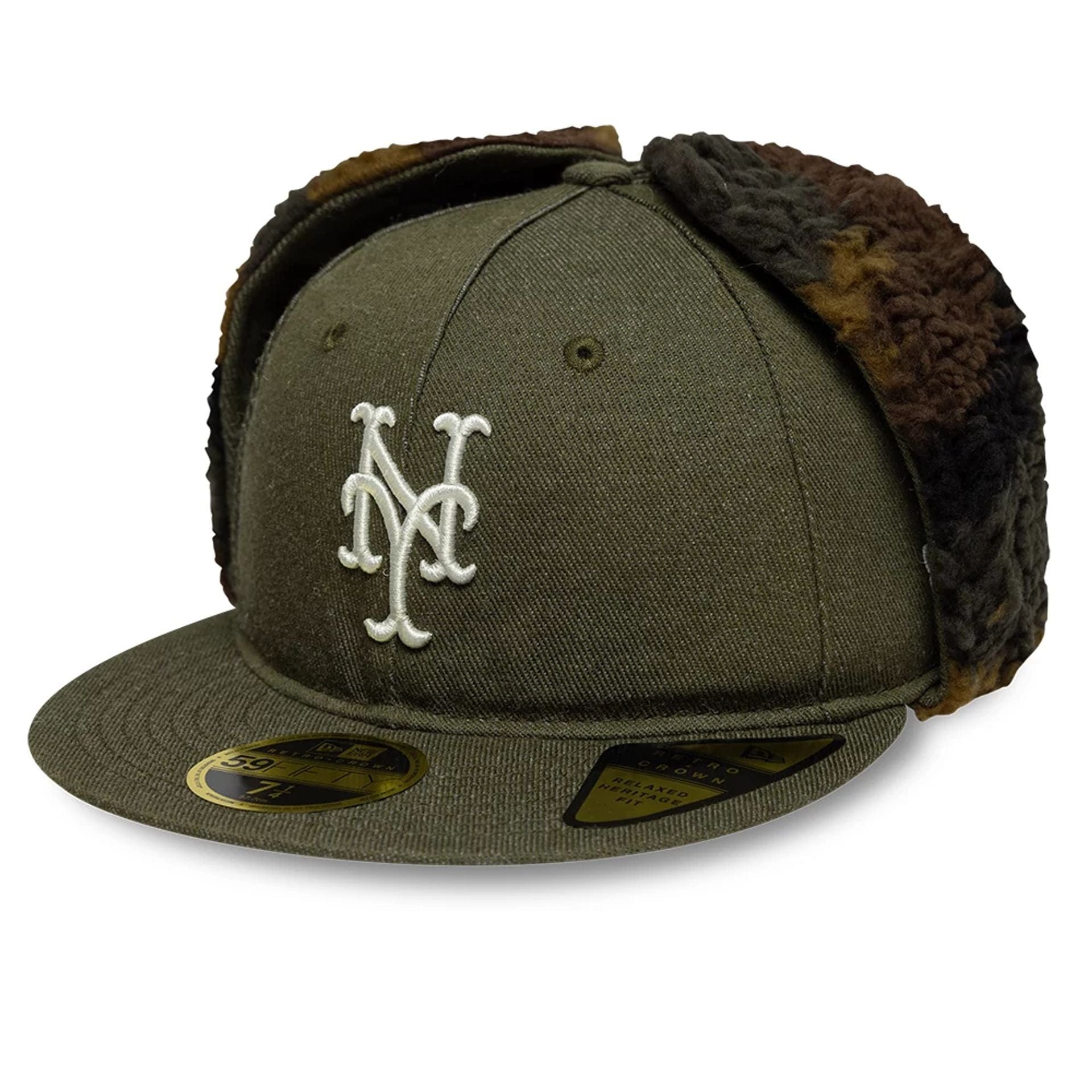 New York Mets MLB Camo Open Green Retro Crown 59FIFTY Fitted Cap