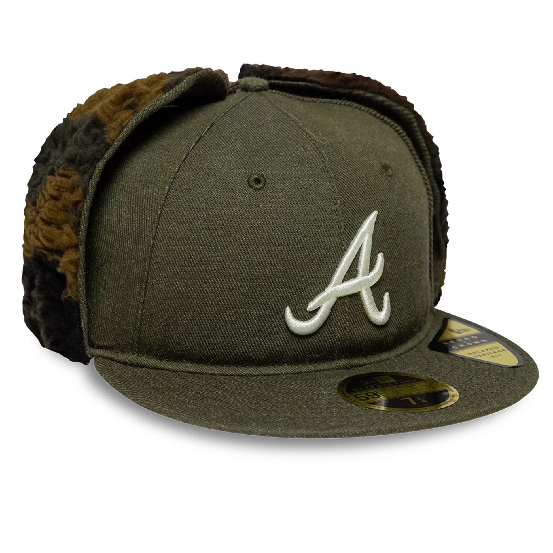 Atlanta Braves MLB Camo Open Green Retro Crown 59FIFTY Fitted Cap