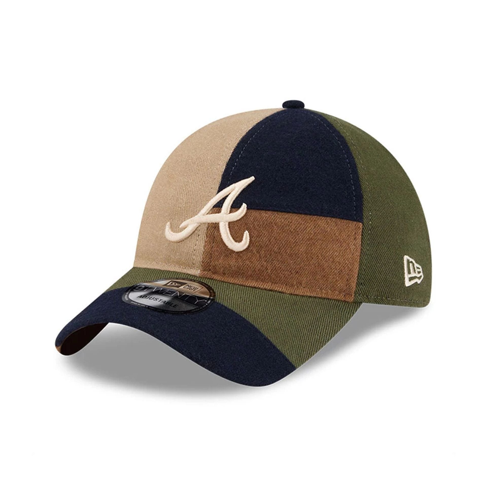Atlanta Braves MLB Patchwork Open Brown 9TWENTY Adjustable Cap