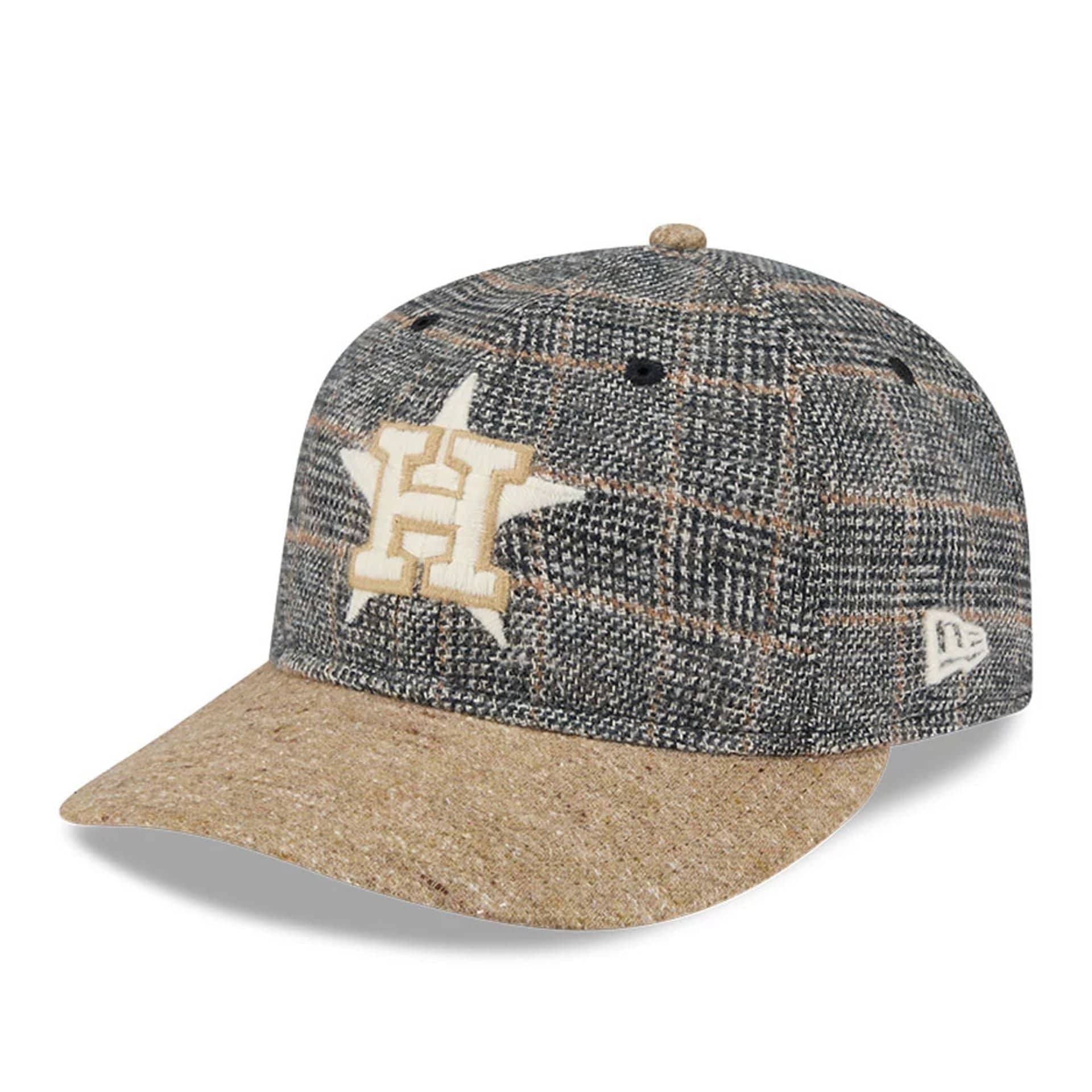 Houston Astros MLB Vintage Tweed Open Blue Retro Crown 59FIFTY Fitted Cap