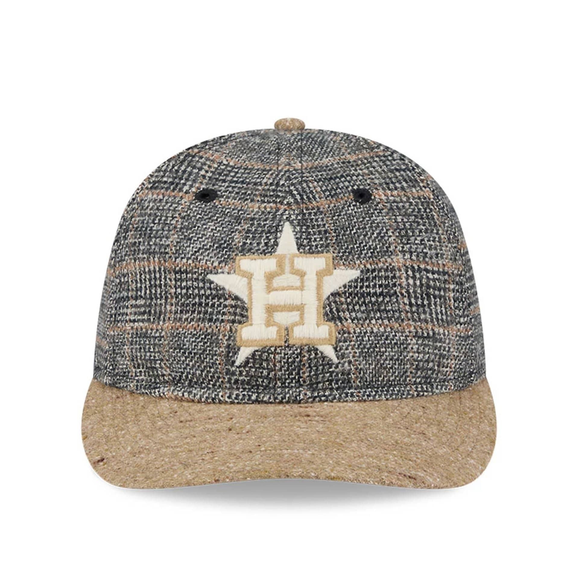 Houston Astros MLB Vintage Tweed Open Blue Retro Crown 59FIFTY Fitted Cap