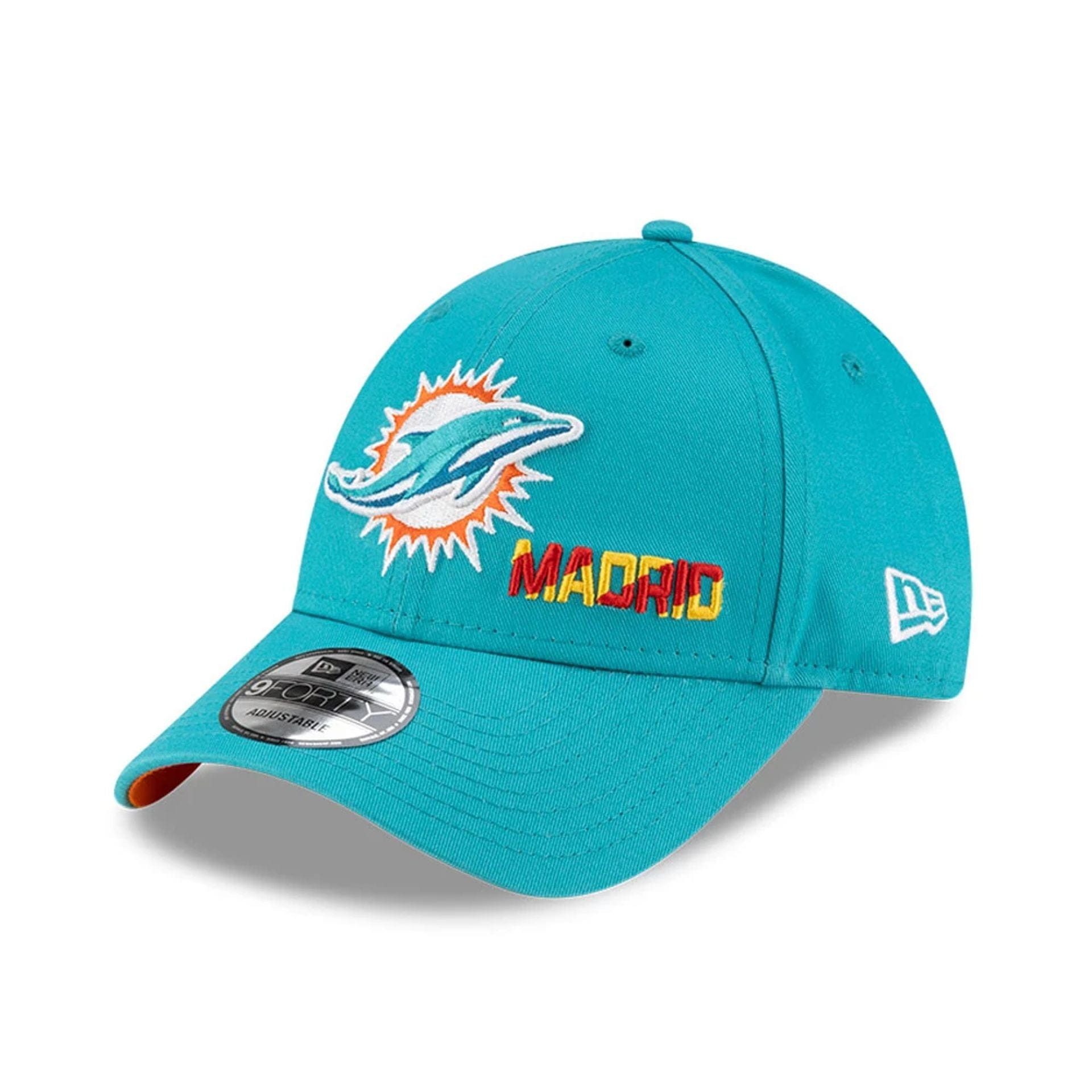 Miami Dolphins NFL Madrid Game 2025 Turquoise 9FORTY Adjustable Cap