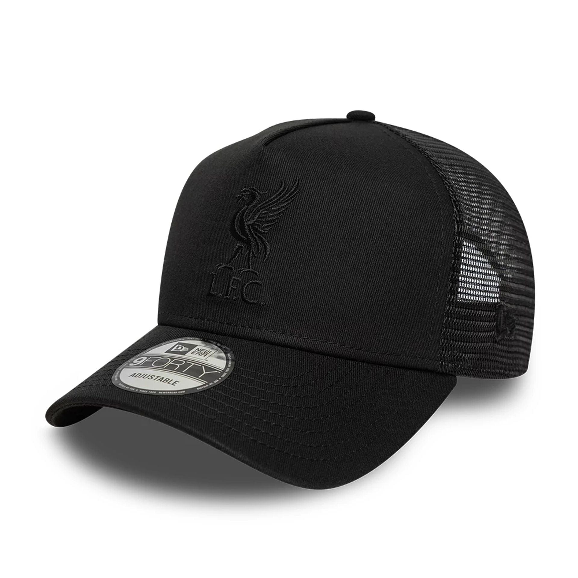 Liverpool FC Tonal Black 9FORTY A-Frame Trucker Adjustable Cap