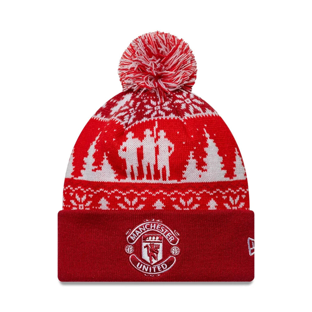 Manchester United FC Xmas Red Cuff knit Beanie Hat
