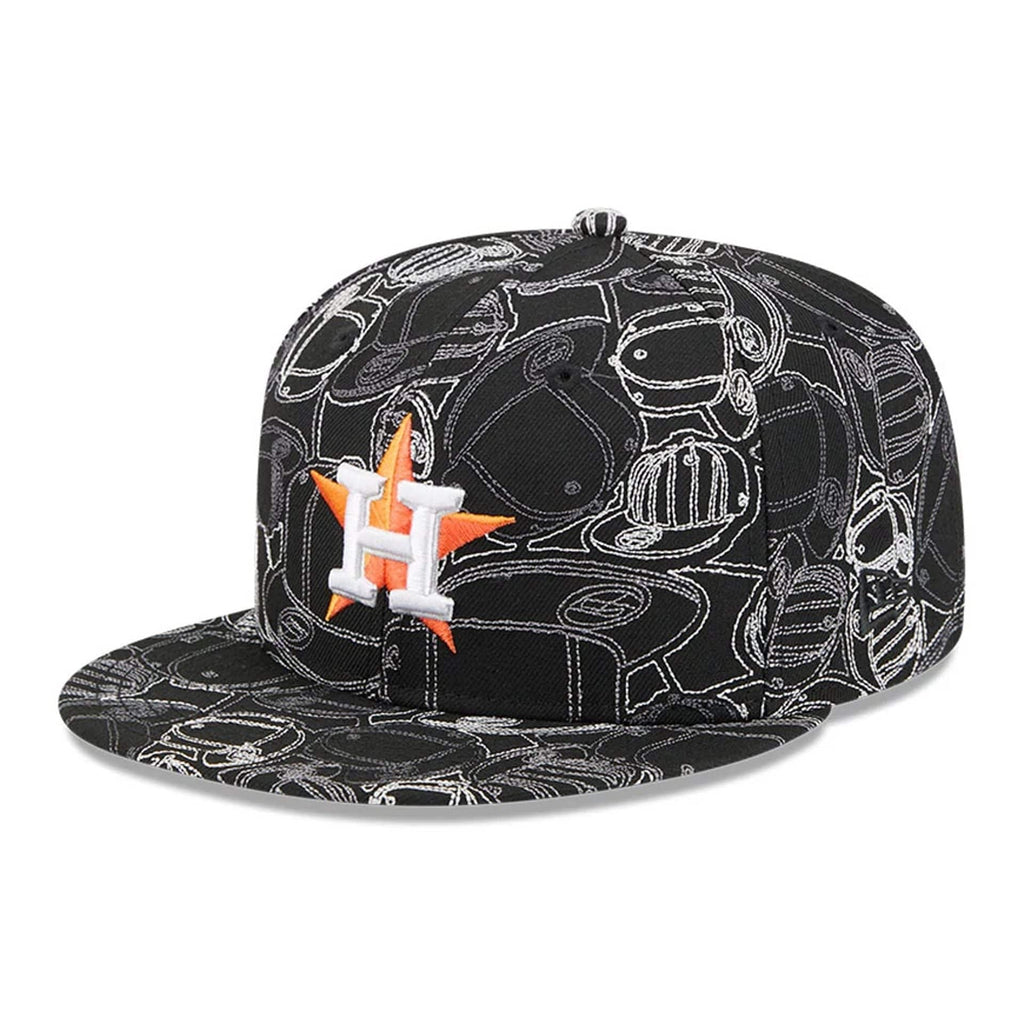 Houston Astros MLB Cap Scramble Black 59FIFTY Fitted Cap