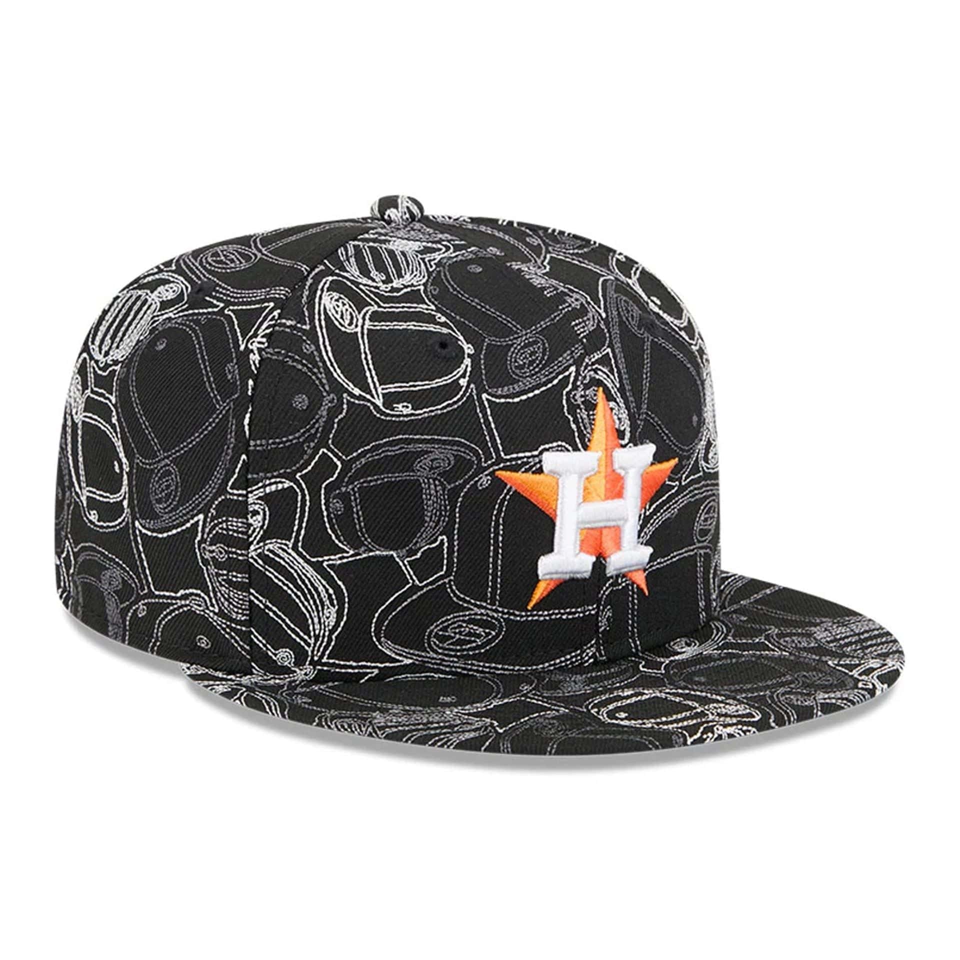 Houston Astros MLB Cap Scramble Black 59FIFTY Fitted Cap